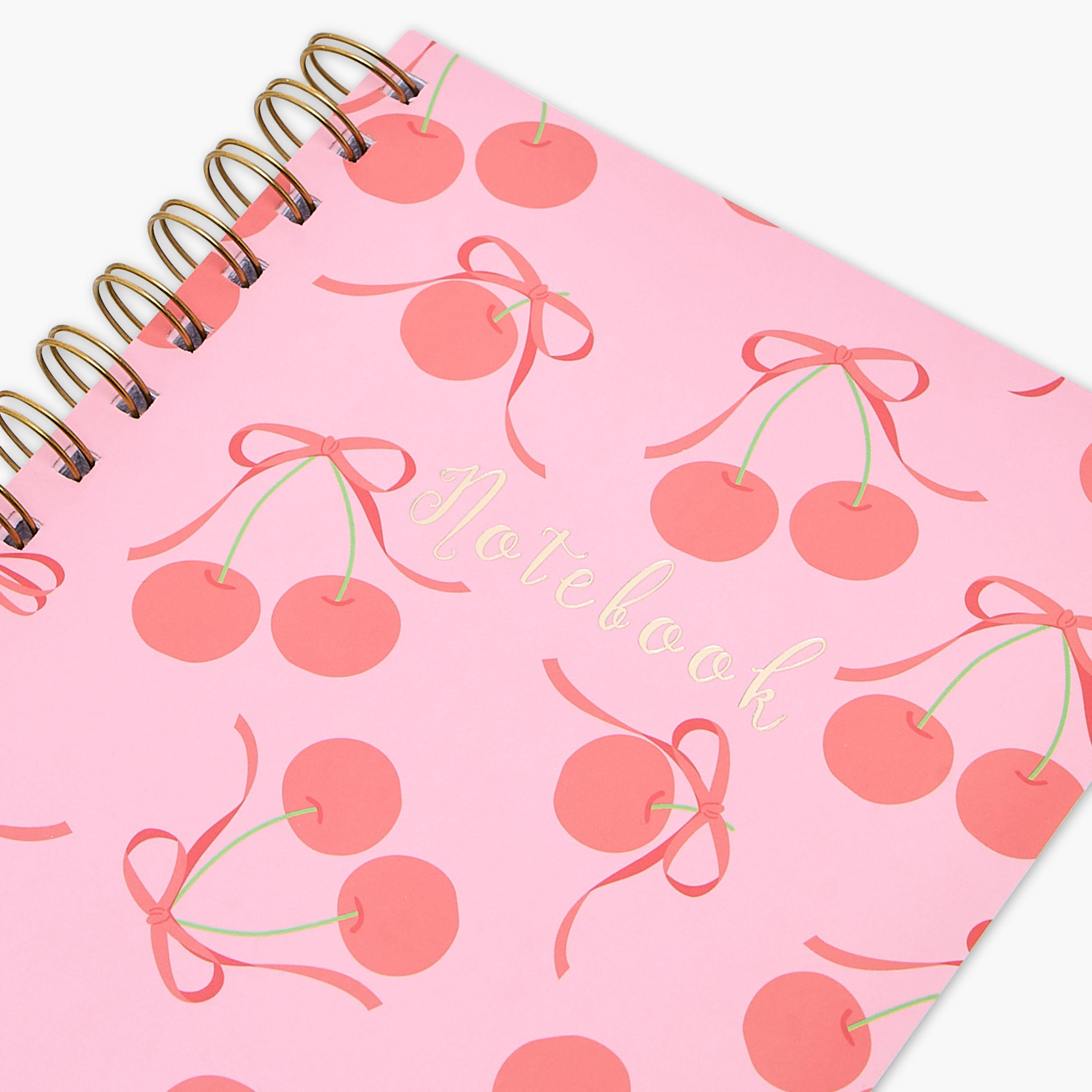 Cherry Print A5 Notebook with Spiral Binding - 60 Pages-school-stationery-notebooks-image-3