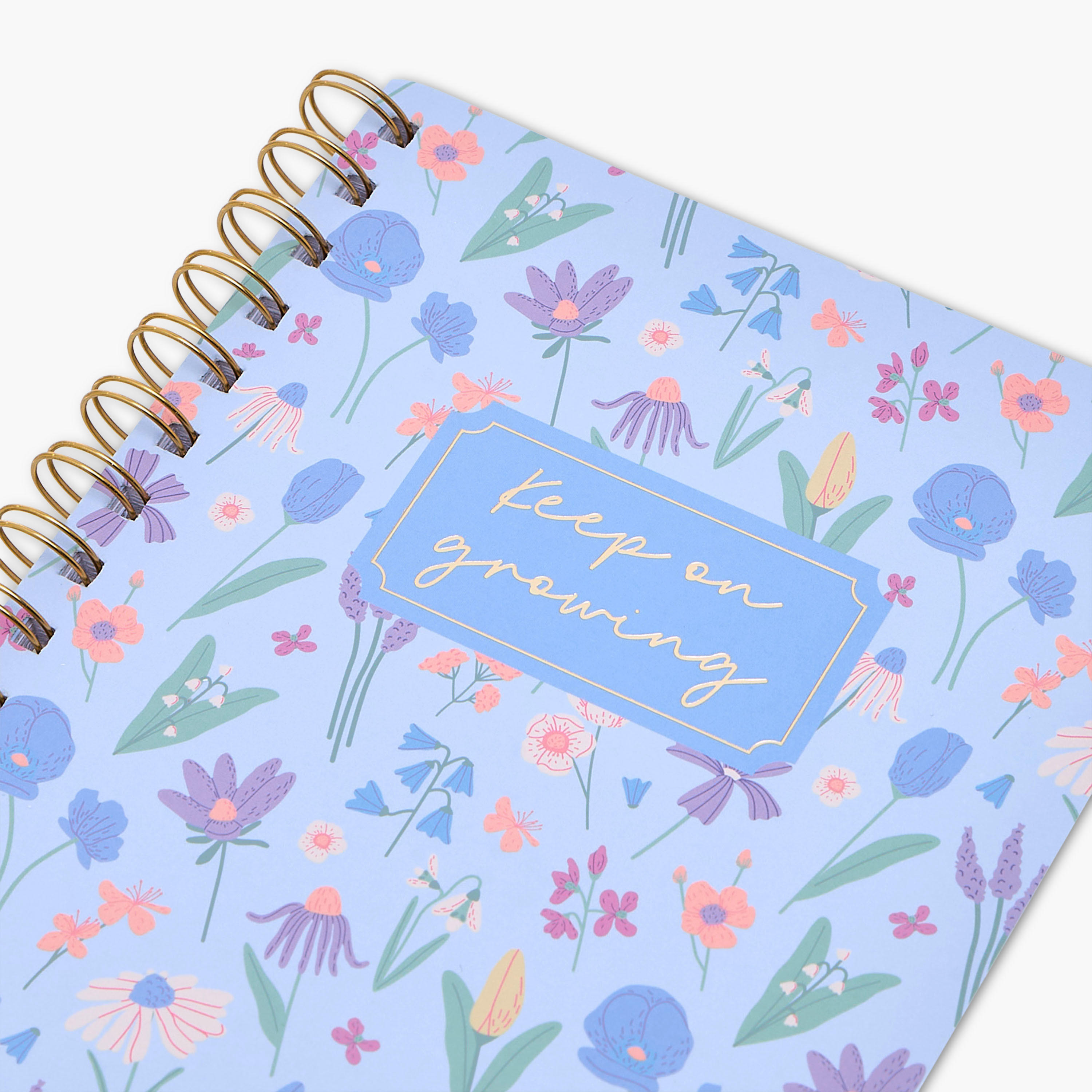 Floral Print A5 Notebook with Spiral Binding - 60 Pages-school-stationery-notebooks-image-3
