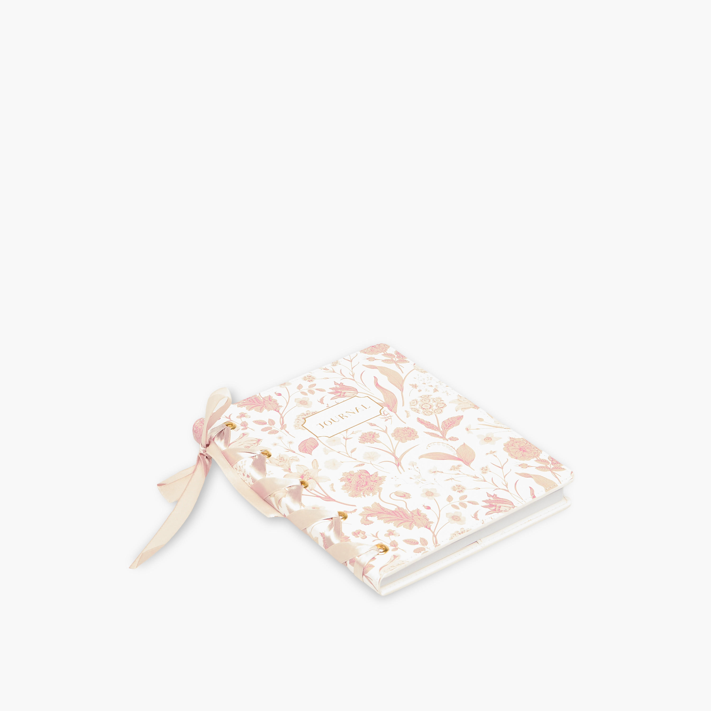 Floral Print Hardcover Journal with Ribbon Binding - 80 Pages-school-stationery-notebooks-image-3