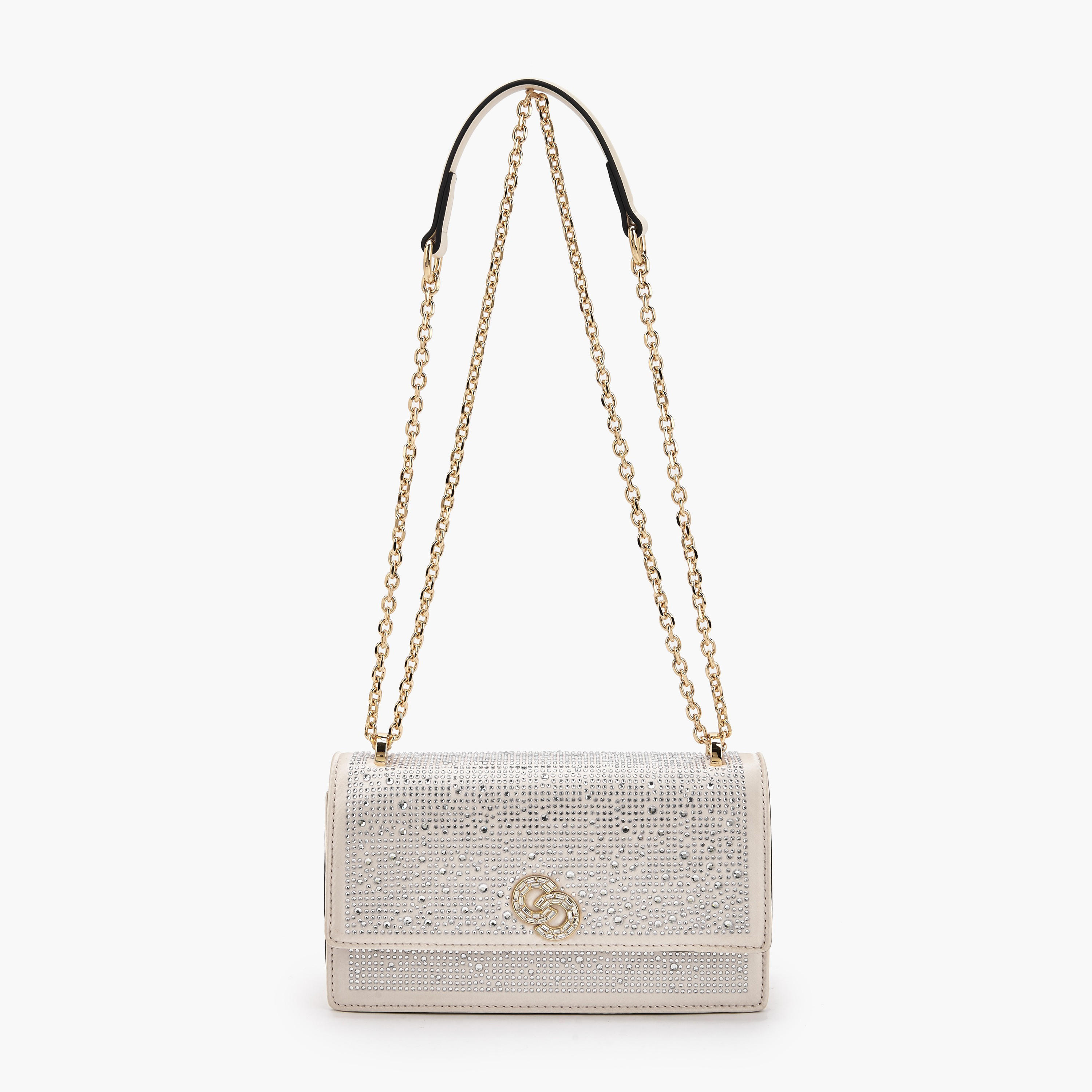 Celeste Embellished Crossbody Bag with Chain Strap-women-bagsandwallets-handbags-image-1