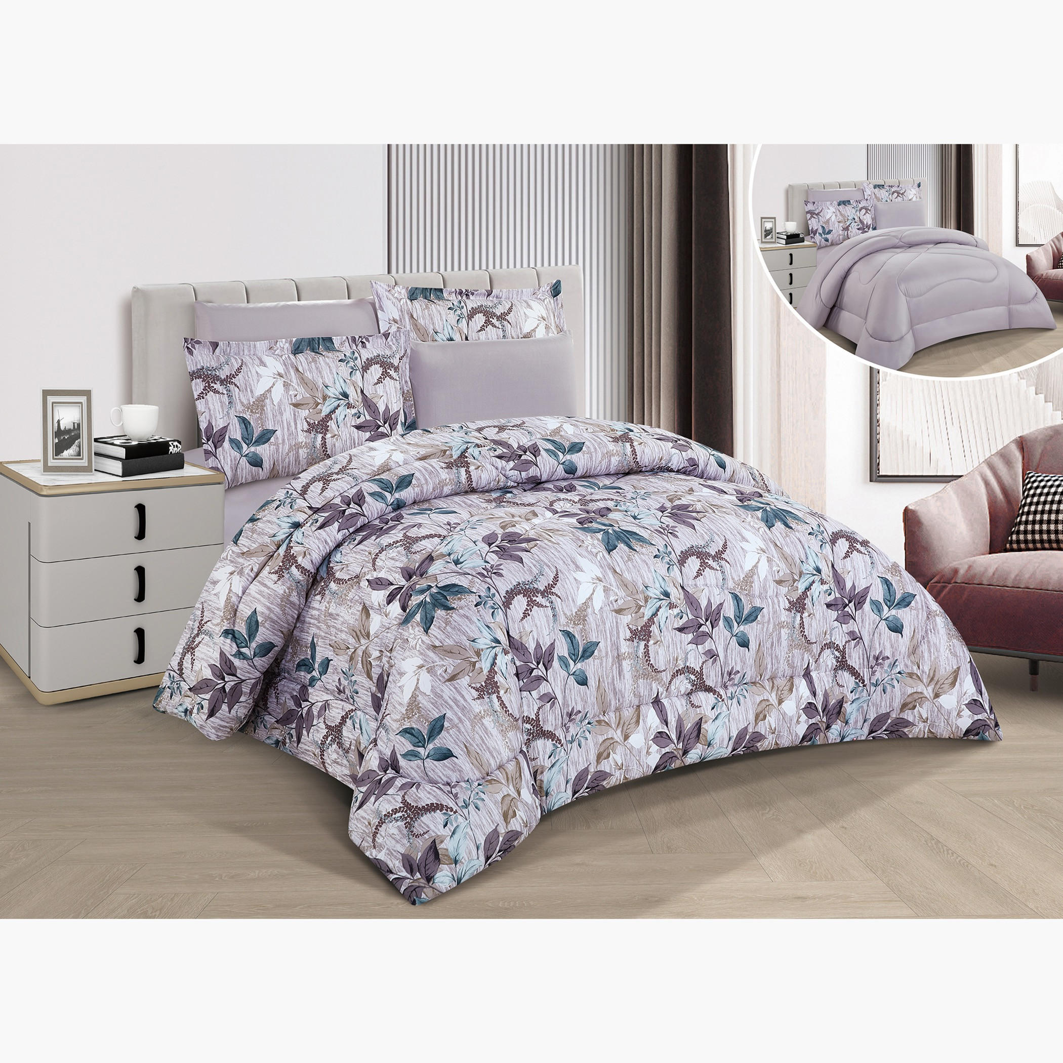 طقم لحاف مطبوع وجهين كينج-household-bedding-comfortersandbedspreads-comforters-image-7