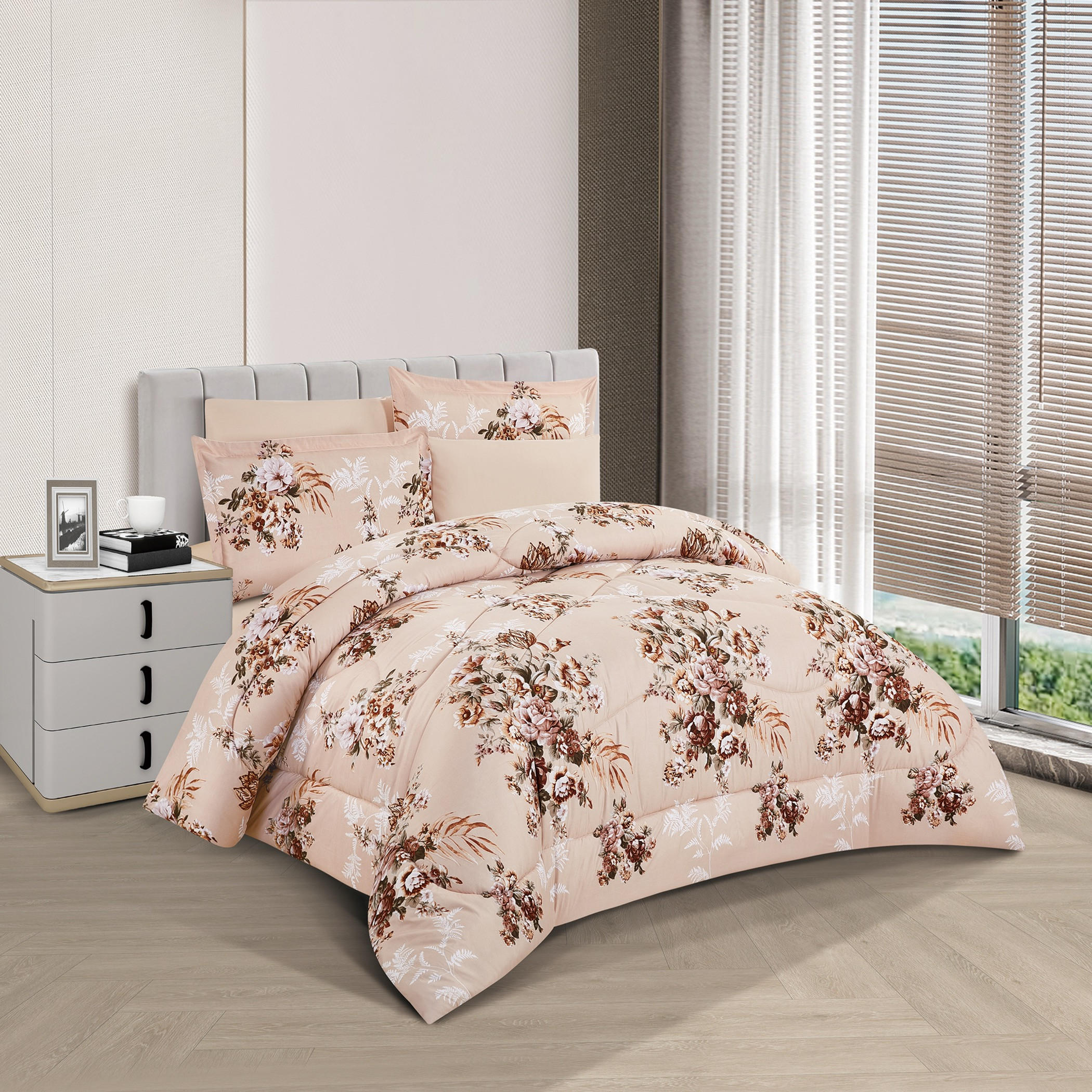 Floral Reversible Comforter King Set-household-bedding-comfortersandbedspreads-comforters-image-1