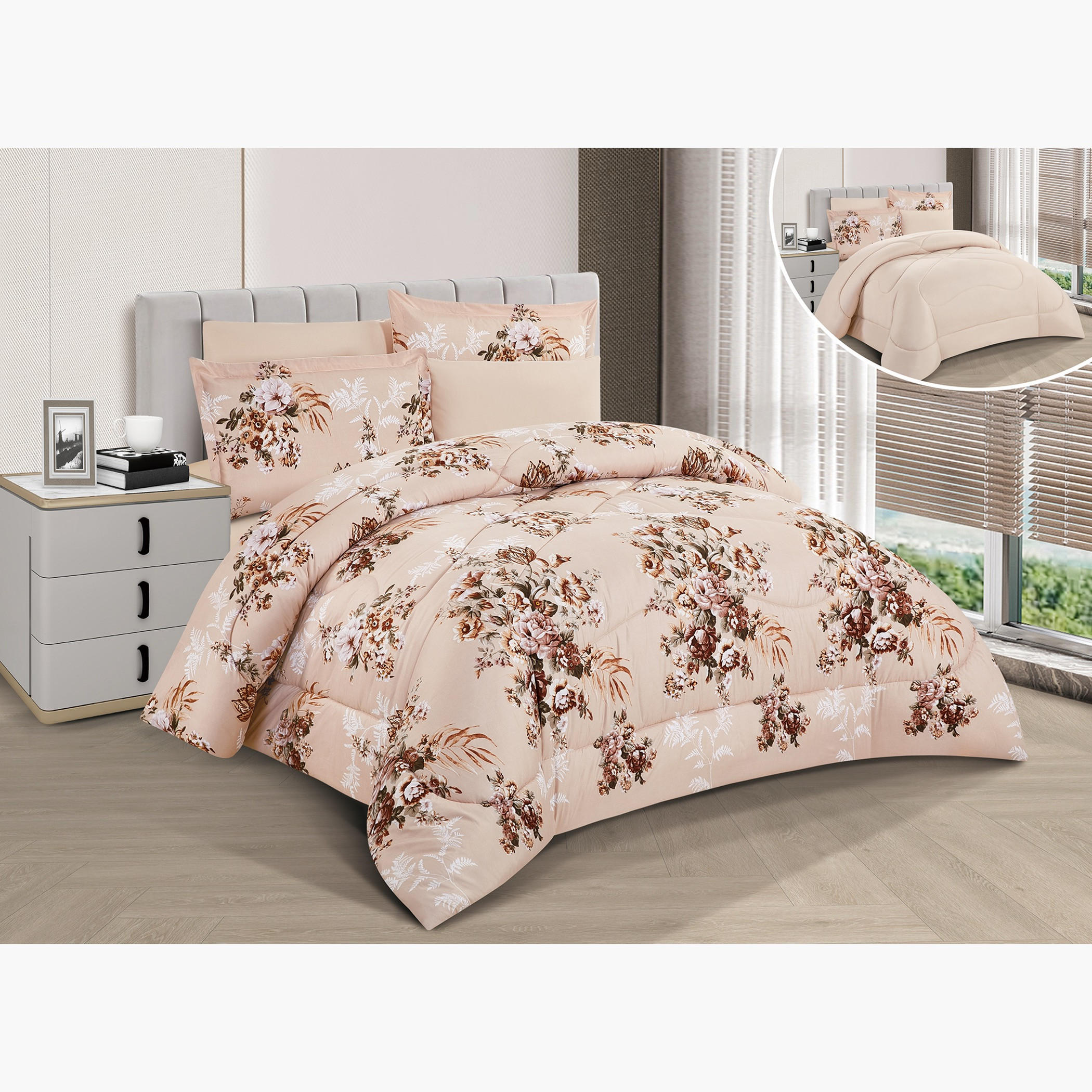 Floral Reversible Comforter King Set-household-bedding-comfortersandbedspreads-comforters-image-7