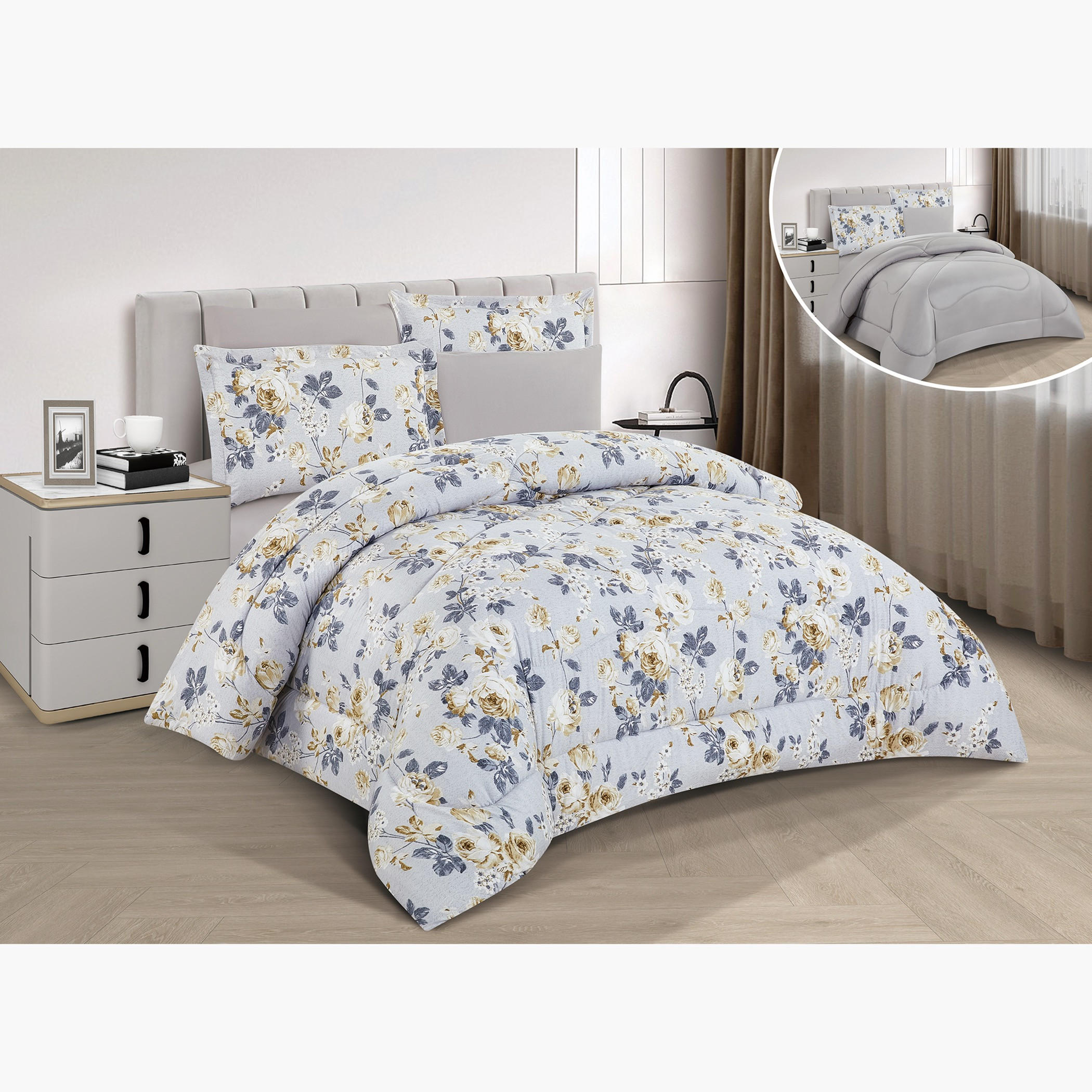 Floral Reversible Comforter King Set-household-bedding-comfortersandbedspreads-comforters-image-7