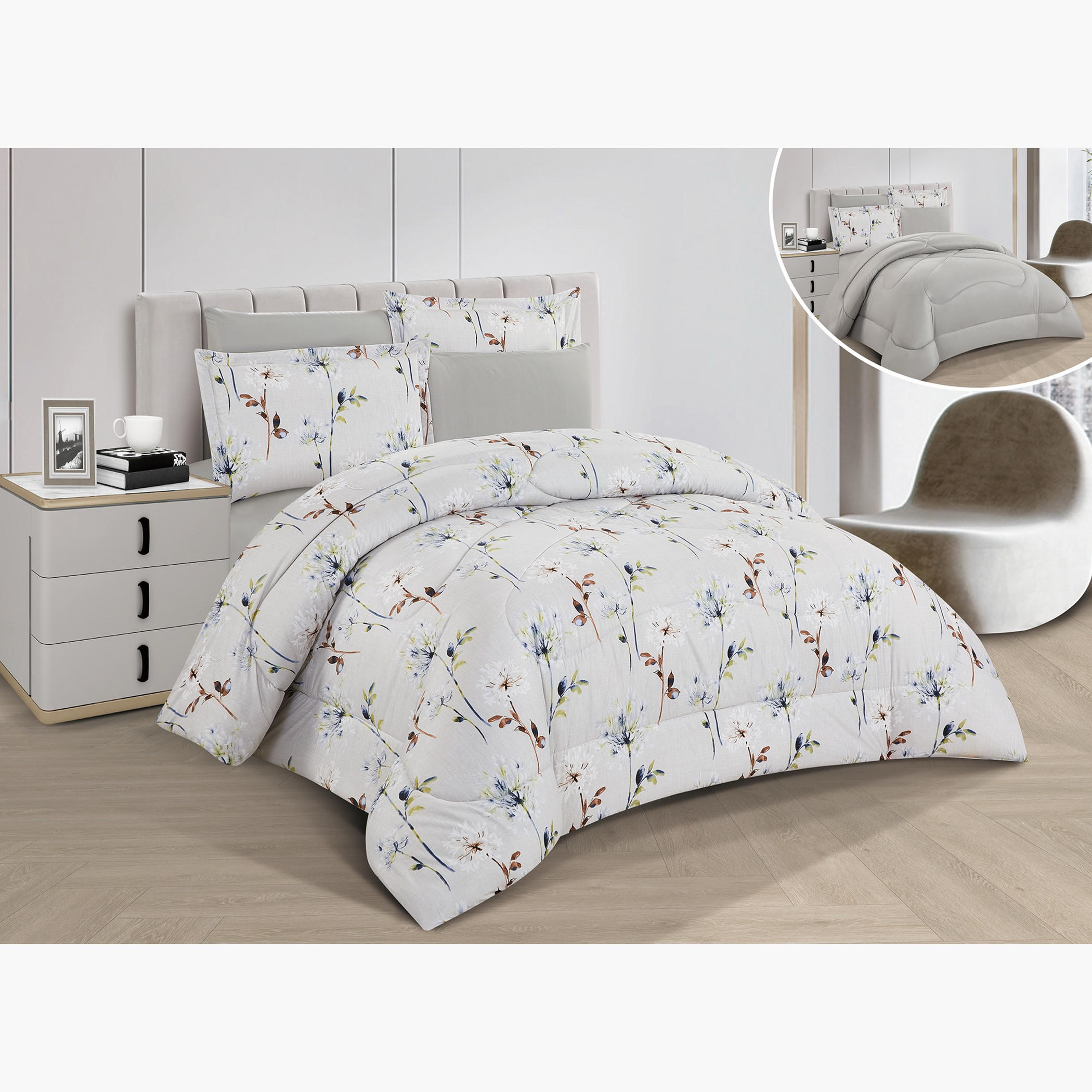 طقم لحاف زهور قابل للعكس مقاس كينج-household-bedding-comfortersandbedspreads-comforters-image-7