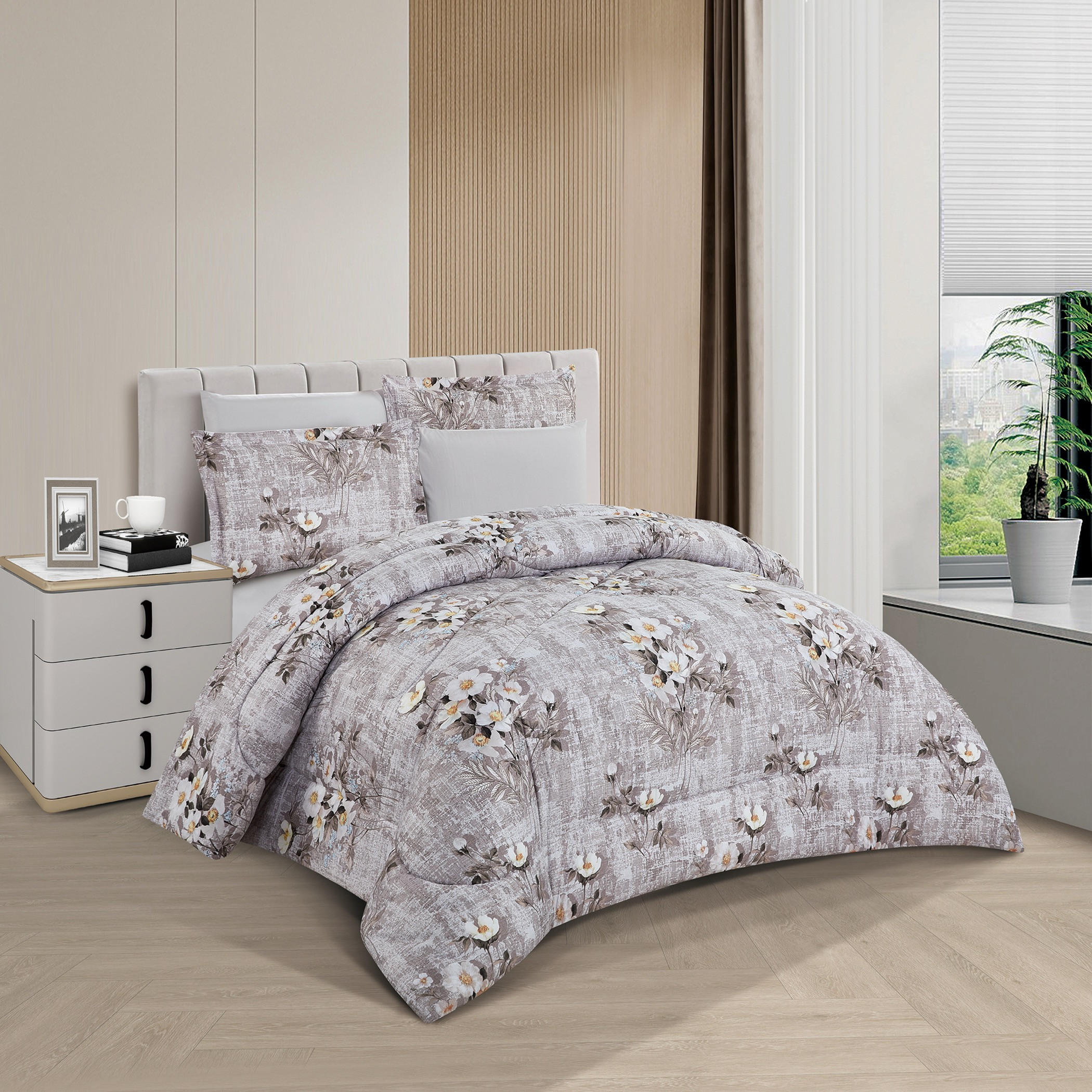 Floral Reversible Comforter King Set-household-bedding-comfortersandbedspreads-comforters-image-1