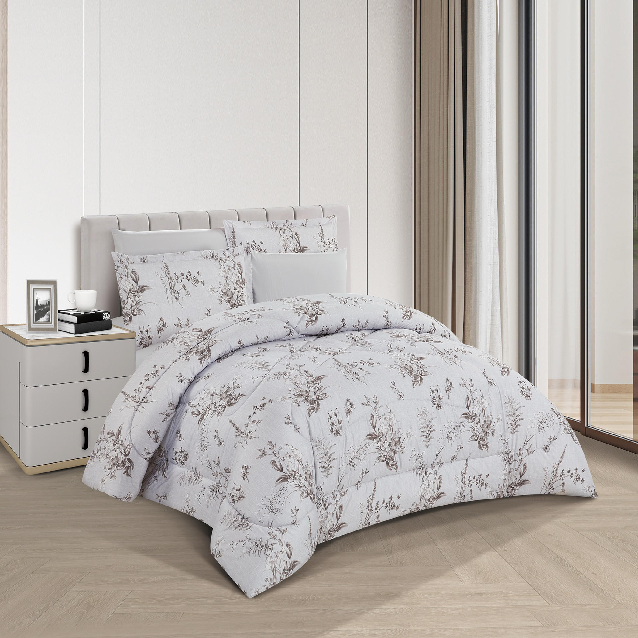 طقم لحاف ملكي قابل للعكس بنقشة زهور-household-bedding-comfortersandbedspreads-comforters-image-1