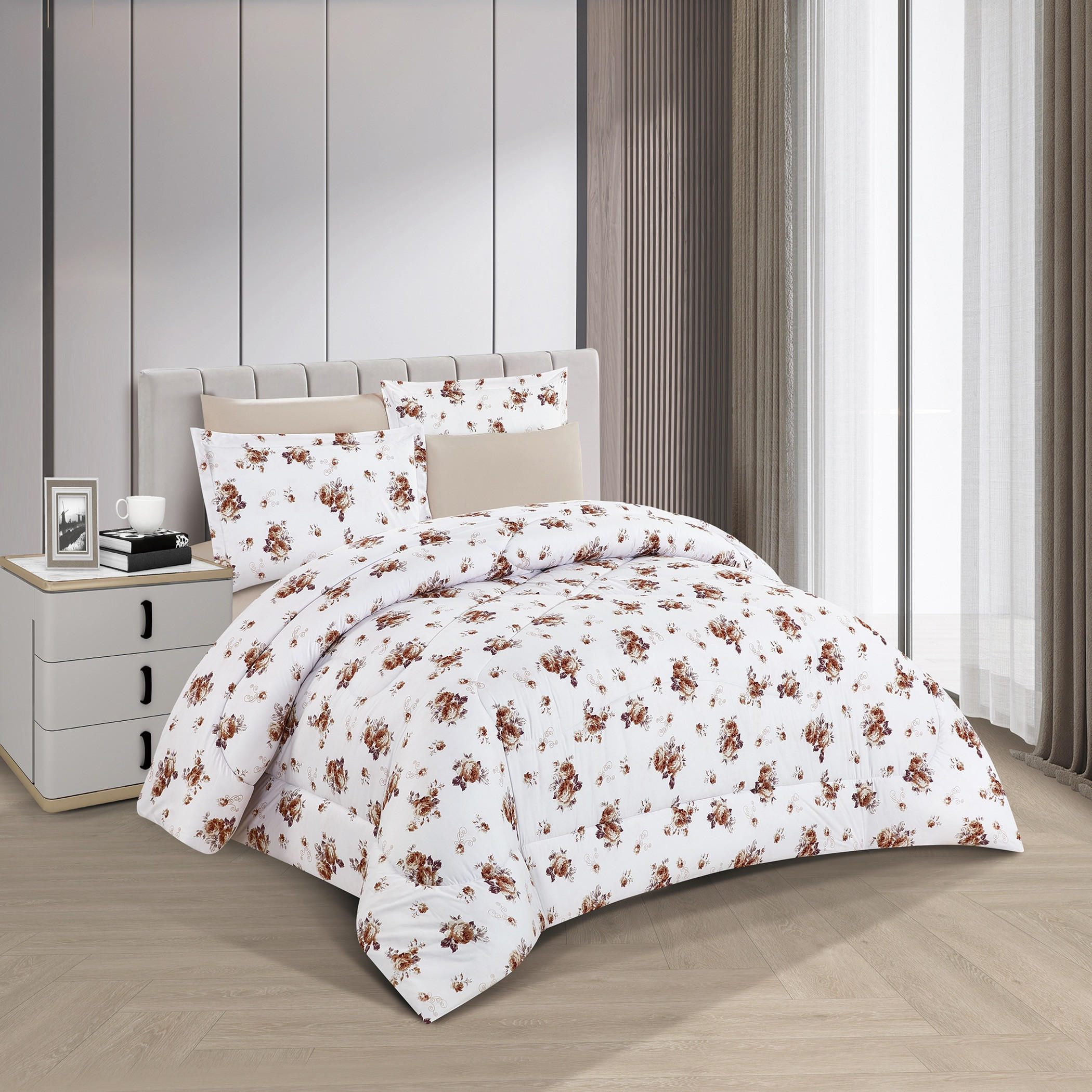 Floral Printed Reversible Comforter Set-household-bedding-comfortersandbedspreads-comforters-image-2