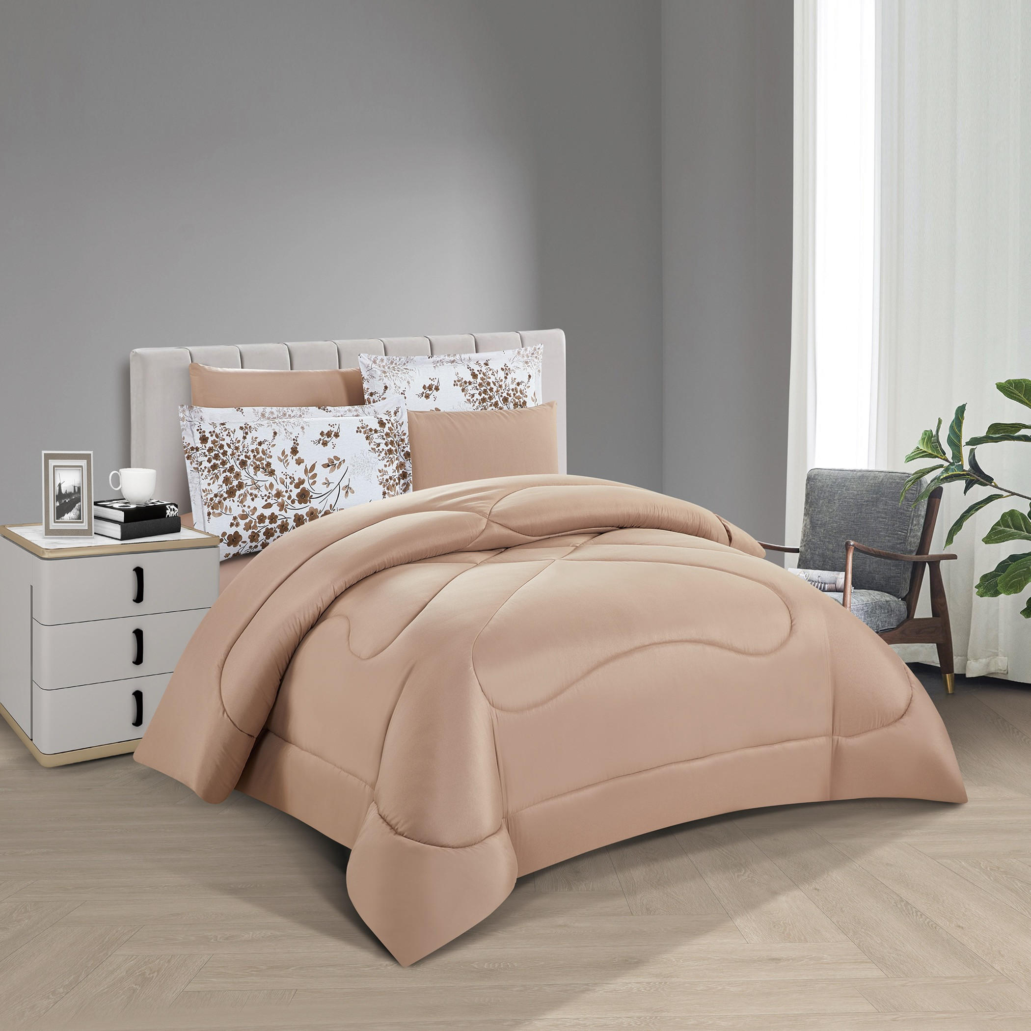 طقم لحاف مطبوع وجهين كينج-household-bedding-comfortersandbedspreads-comforters-image-3