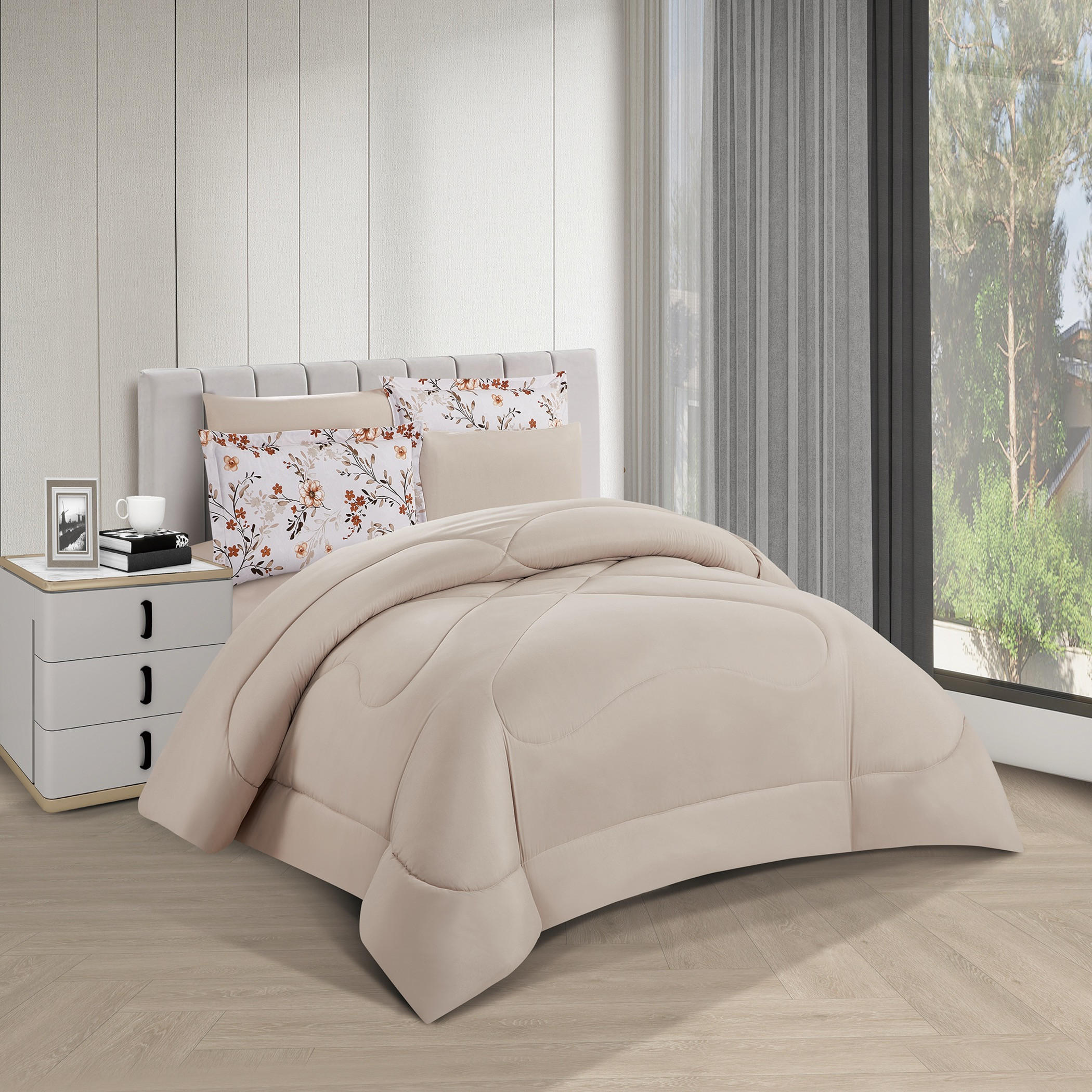 Floral Reversible Comforter King Set-household-bedding-comfortersandbedspreads-comforters-image-3
