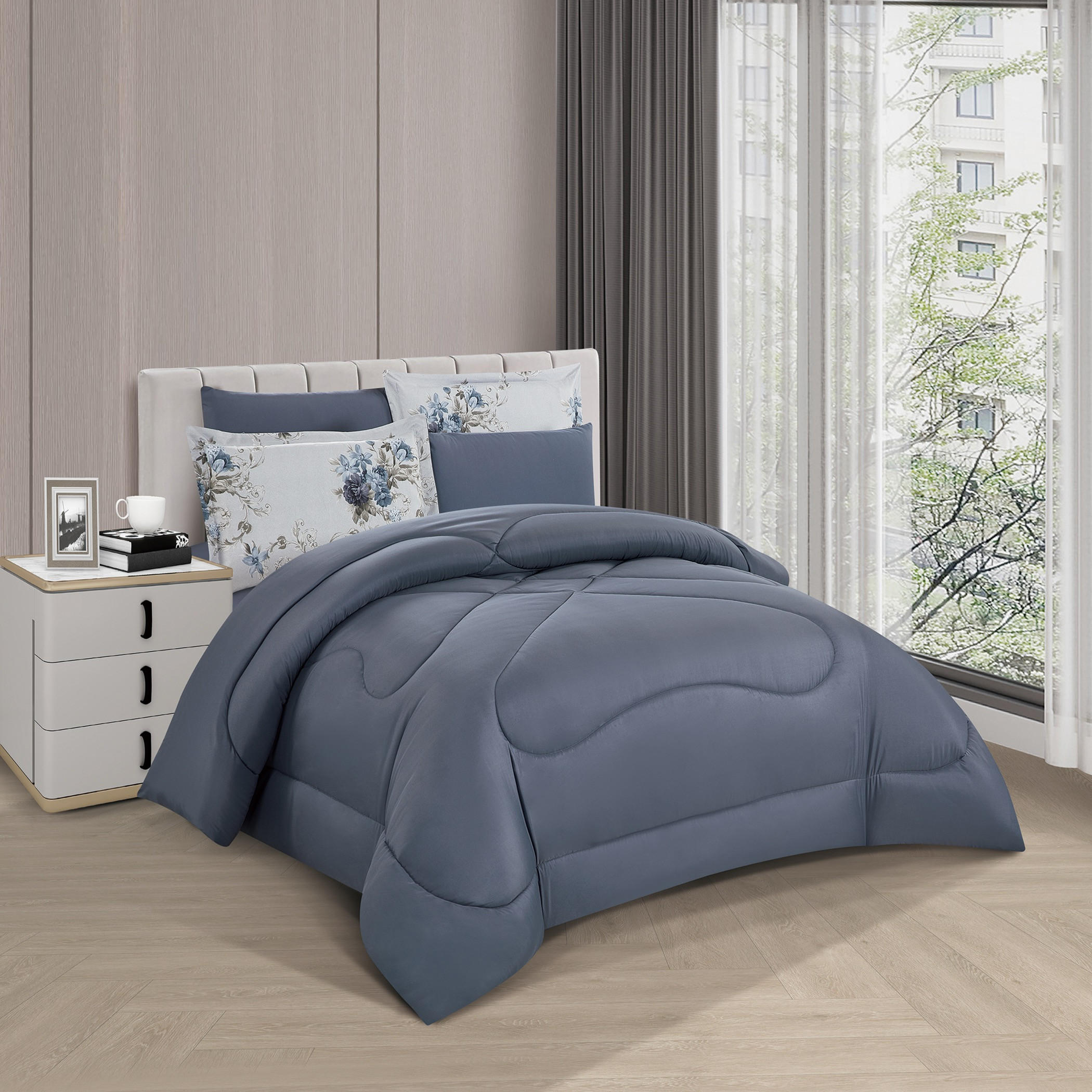 Floral Printed Reversible Comforter Set-household-bedding-comfortersandbedspreads-comforters-image-3