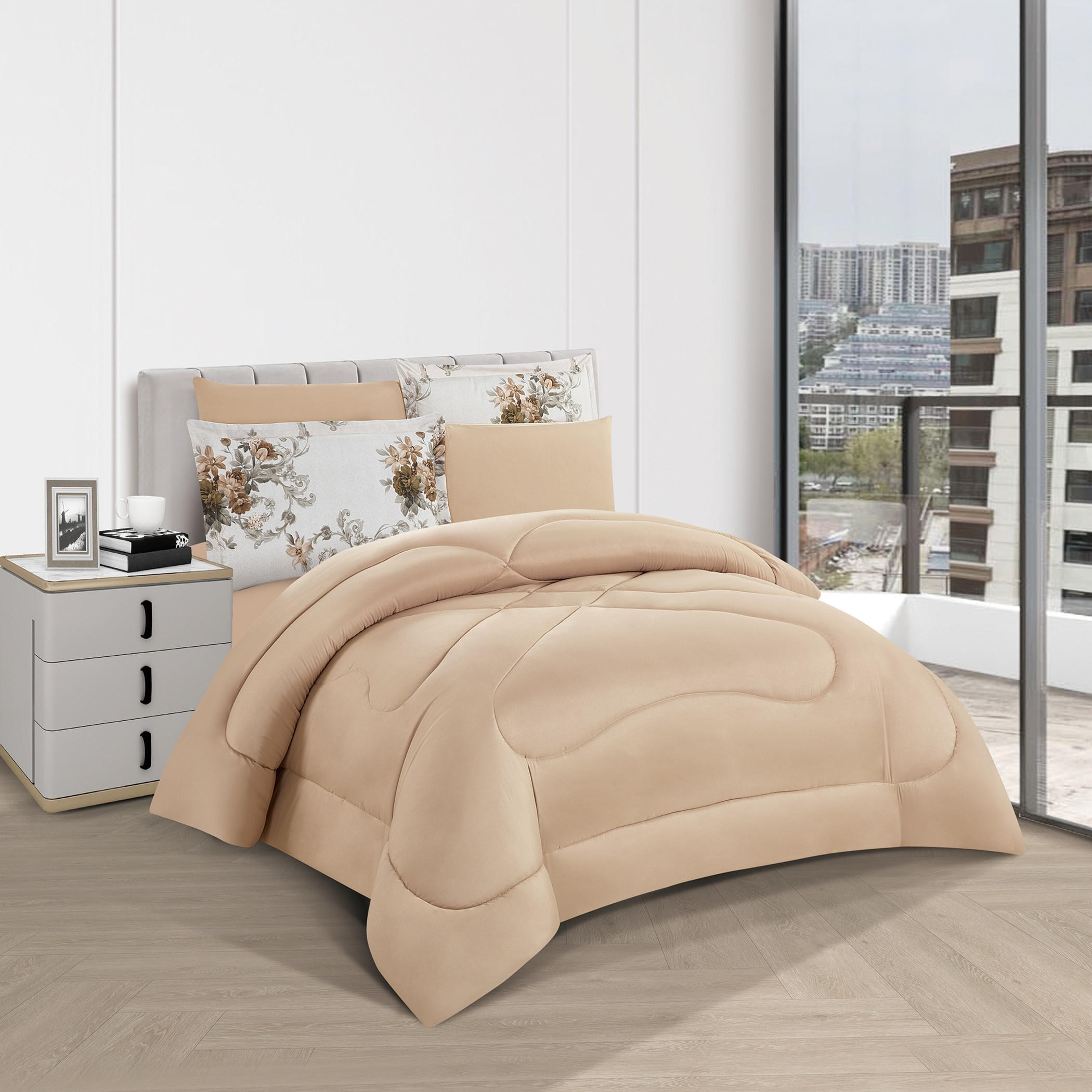 Floral Reversible Comforter Set-household-bedding-comfortersandbedspreads-comforters-image-3