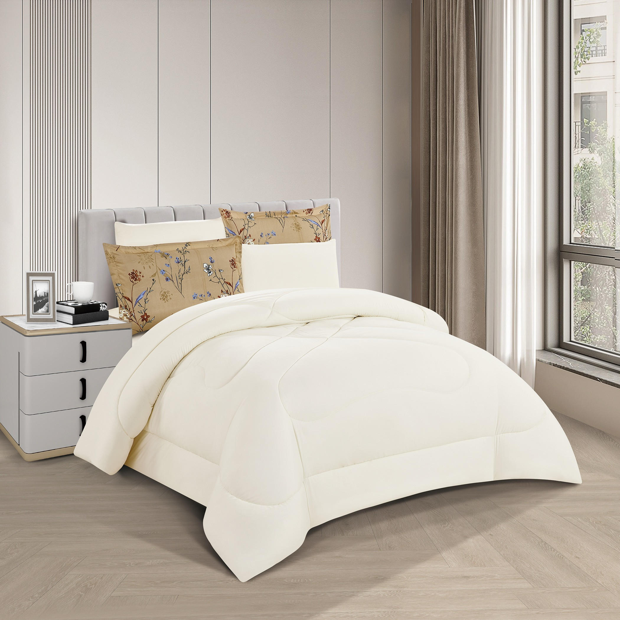 Floral Reversible Comforter King Set-household-bedding-comfortersandbedspreads-comforters-image-3