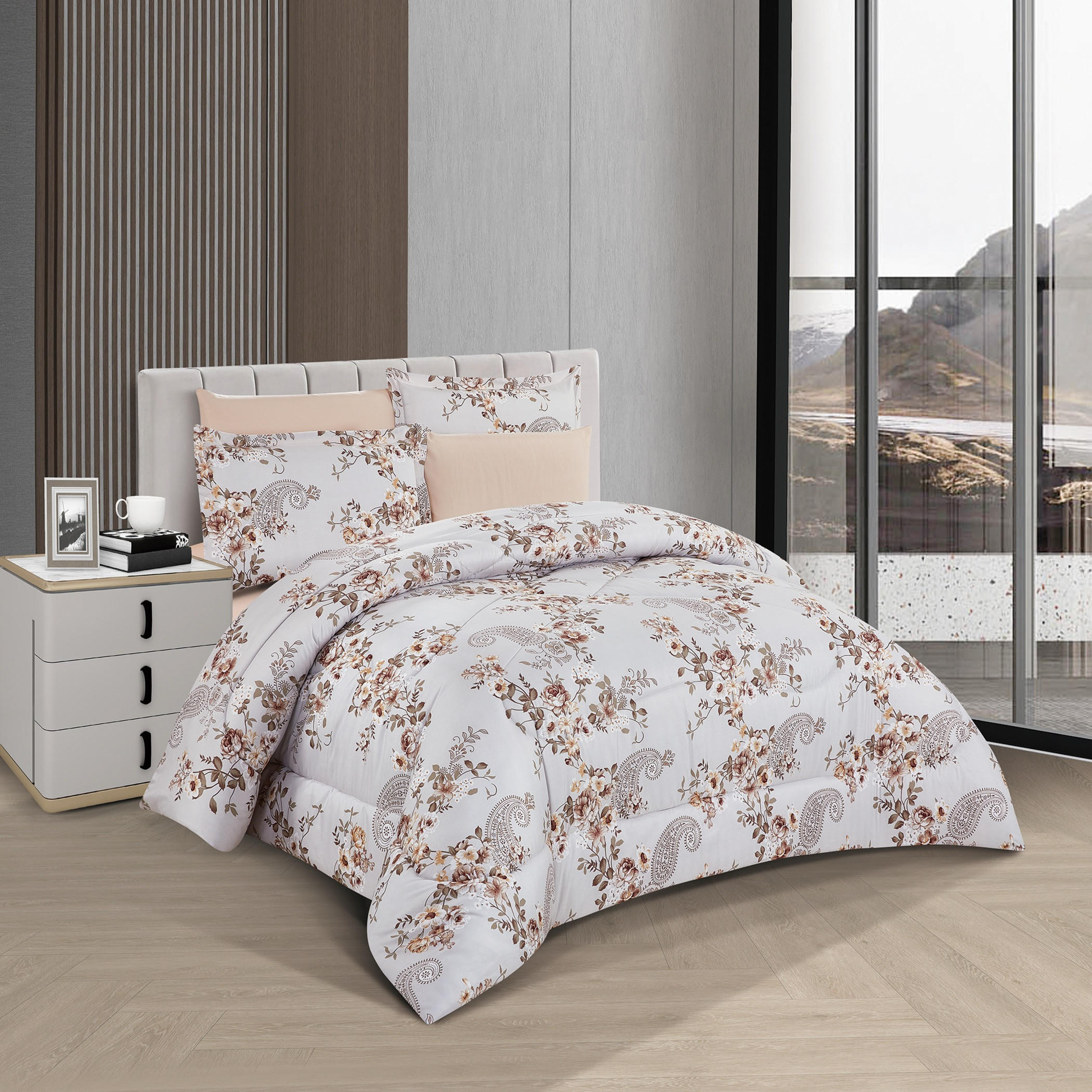 Floral Reversible Comforter King Set-household-bedding-comfortersandbedspreads-comforters-image-2