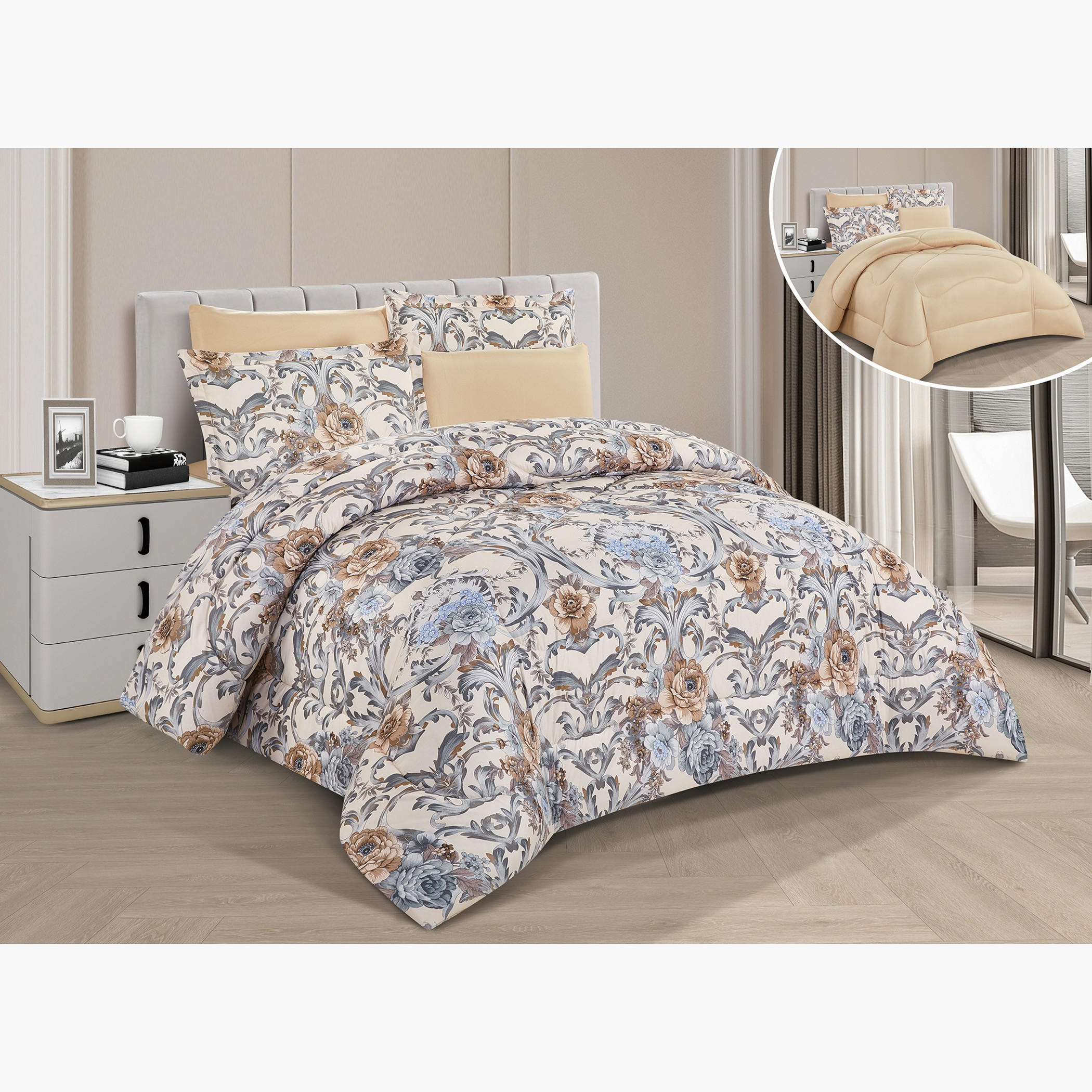 Floral Reversible Comforter Twin Set-household-bedding-comfortersandbedspreads-comforters-image-7