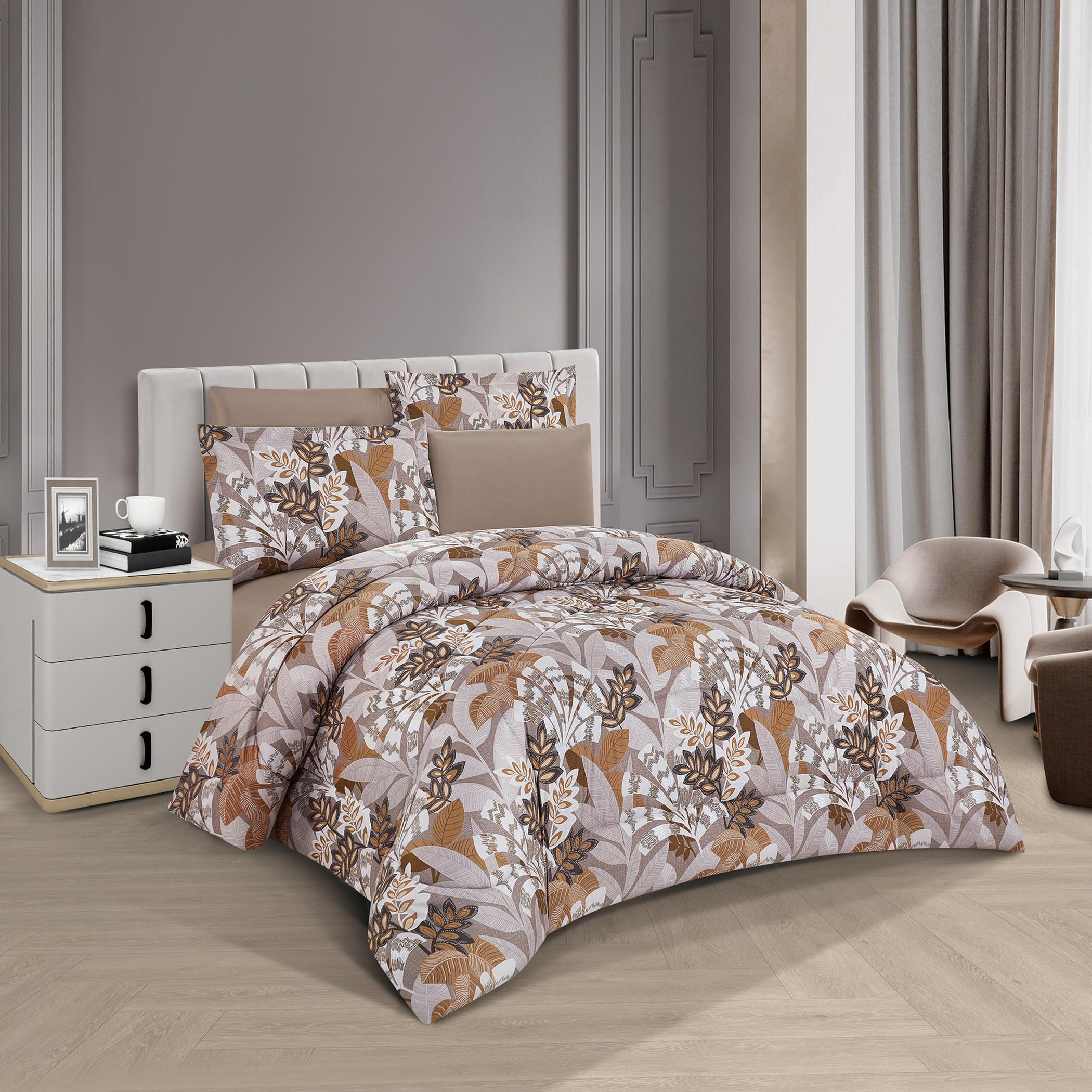 طقم لحاف مطبوع وجهين مزدوج-household-bedding-comfortersandbedspreads-comforters-image-1