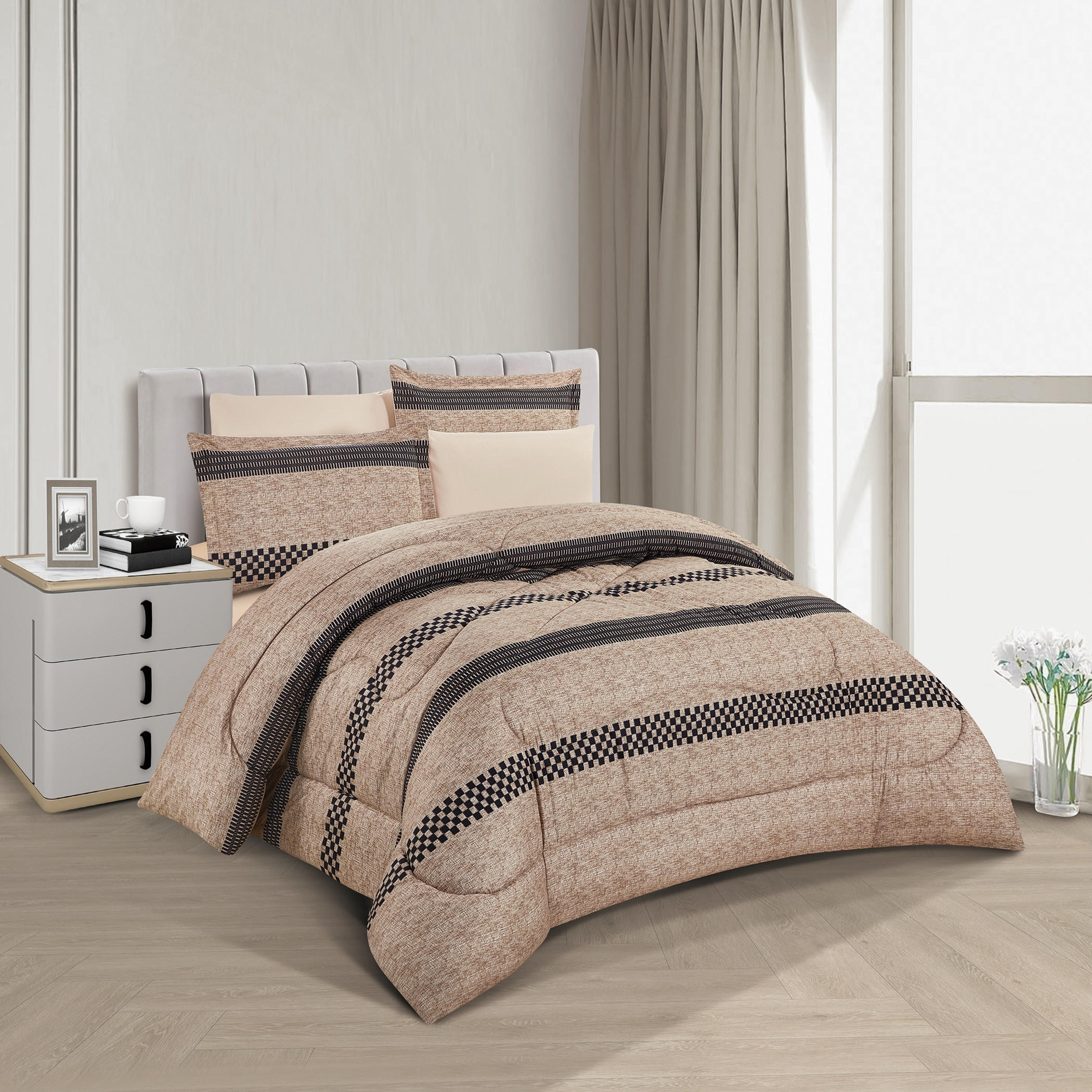 طقم لحاف مطبوع وجهين مزدوج-household-bedding-comfortersandbedspreads-comforters-image-1