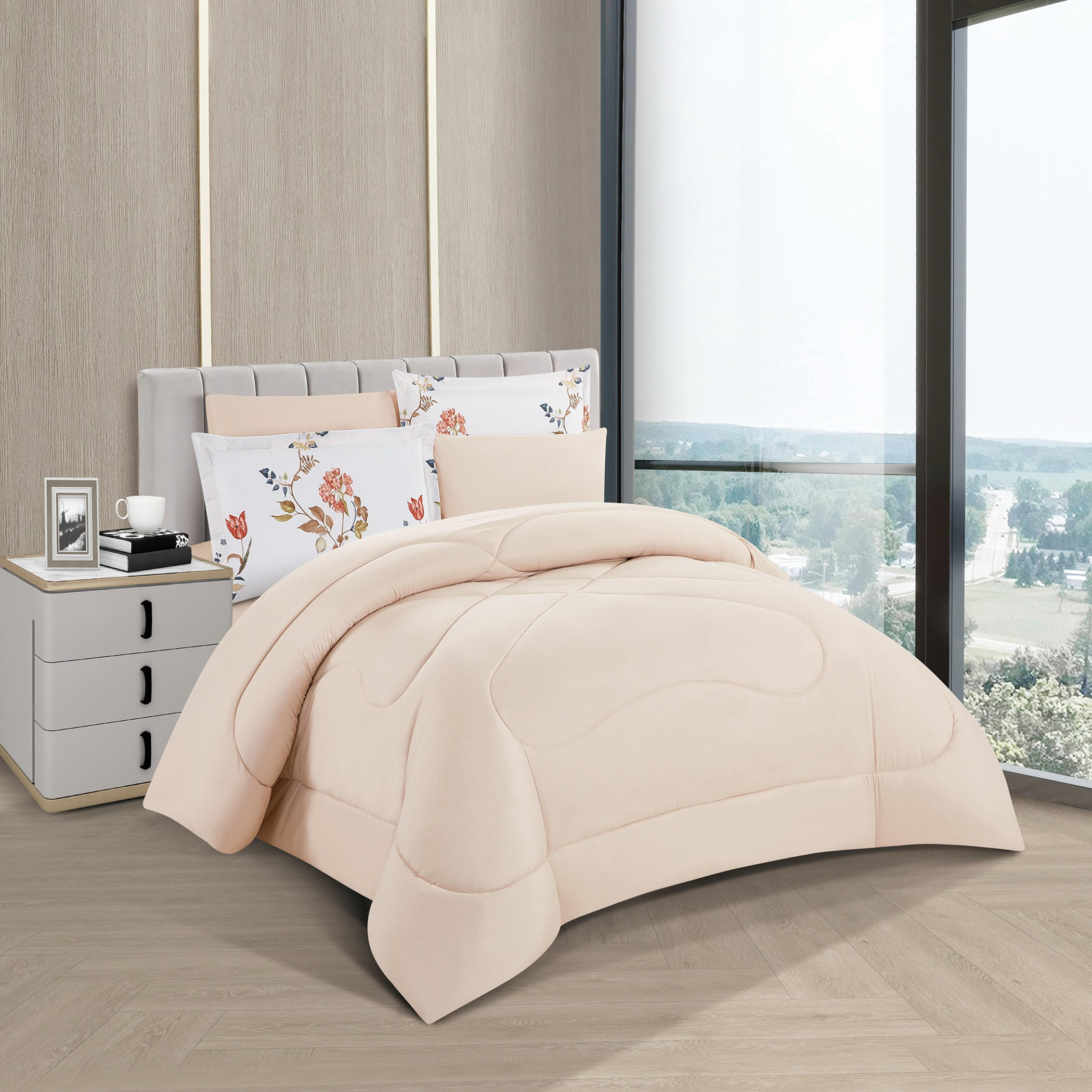 Floral Reversible Comforter Twin Set-household-bedding-comfortersandbedspreads-comforters-image-2