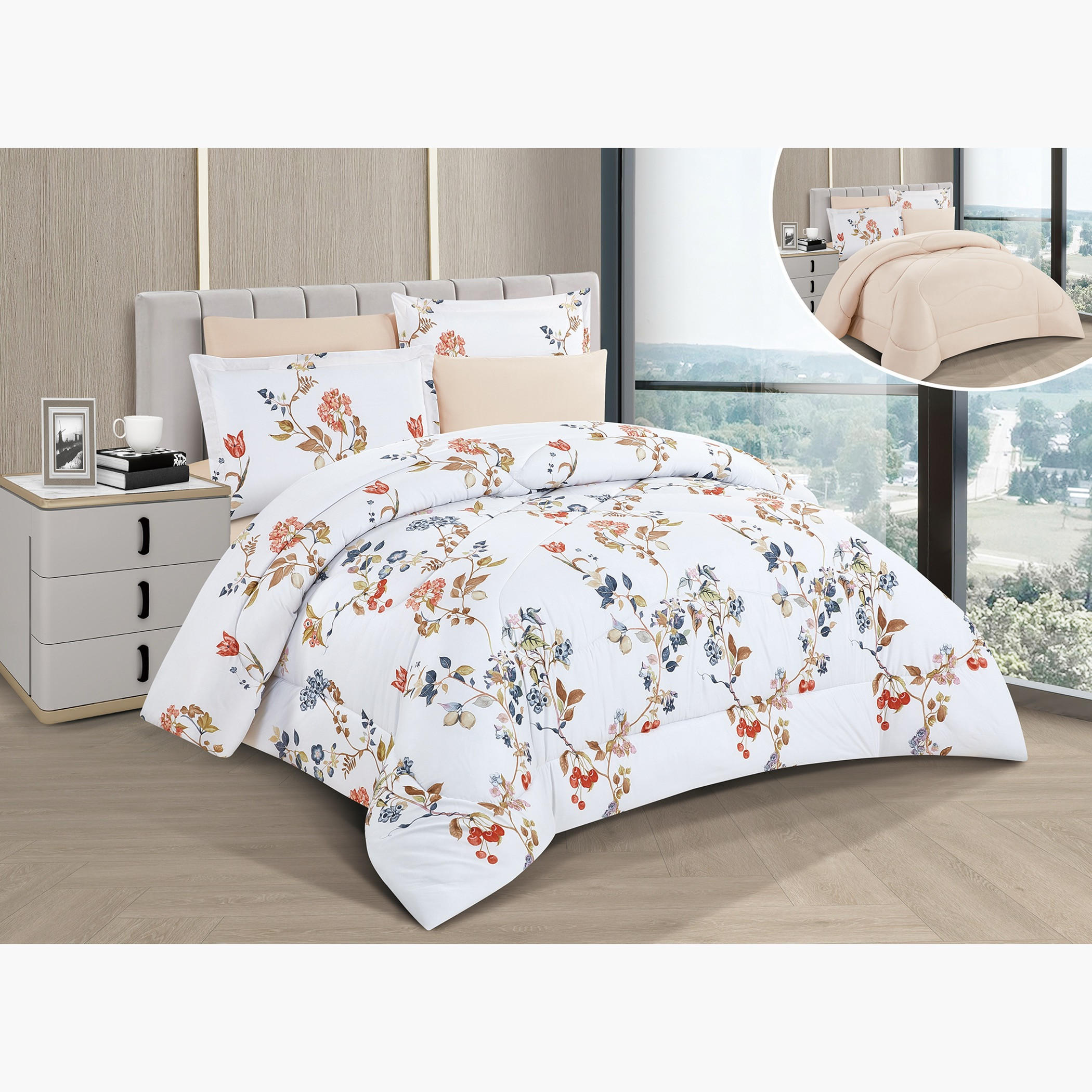 Floral Reversible Comforter Twin Set-household-bedding-comfortersandbedspreads-comforters-image-7