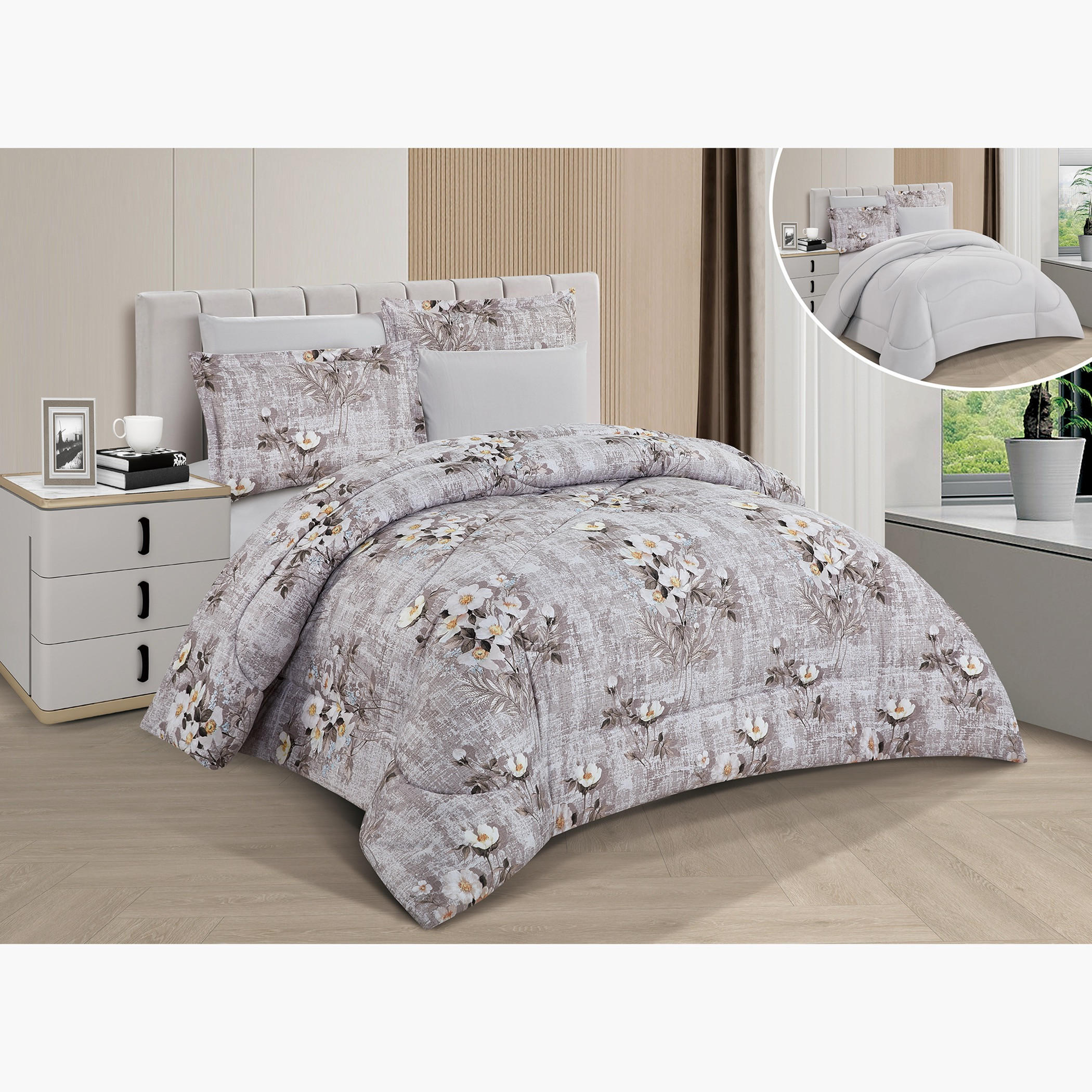 طقم لحاف مزهر بوجهين مزدوج-household-bedding-comfortersandbedspreads-comforters-image-7