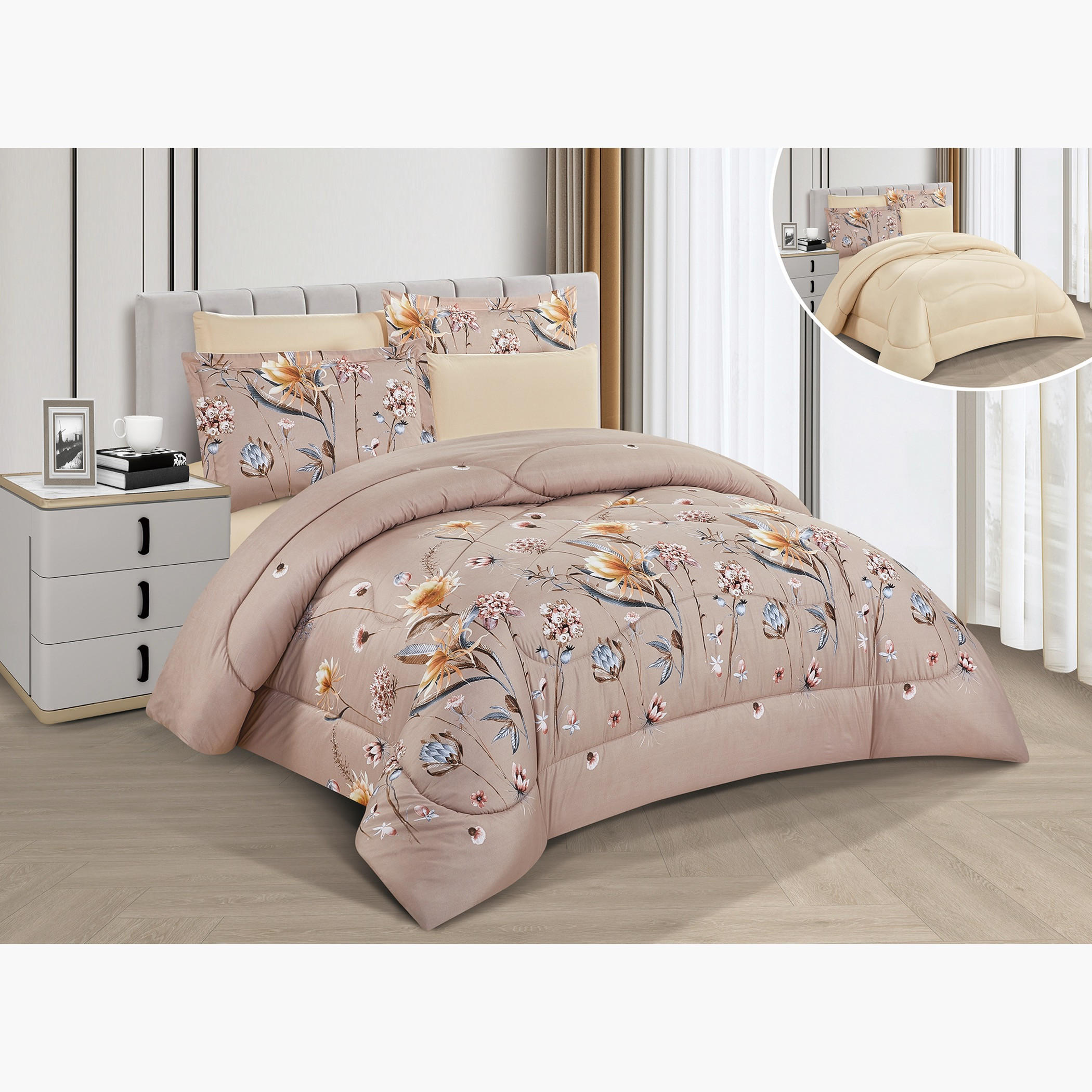 طقم لحاف مزهر قابل للعكس-household-bedding-comfortersandbedspreads-comforters-image-7
