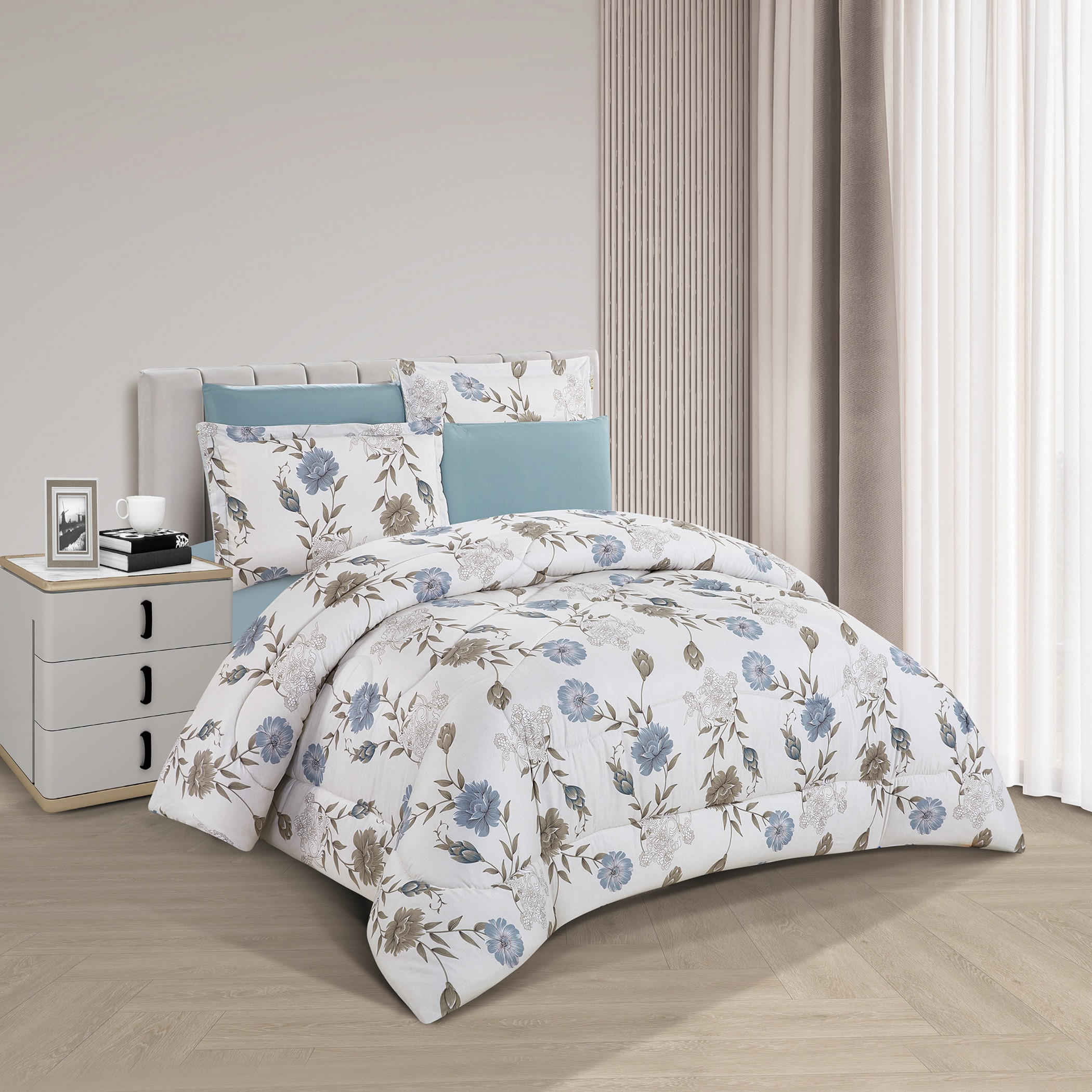 Floral Reversible Comforter Twin Set-household-bedding-comfortersandbedspreads-comforters-image-2