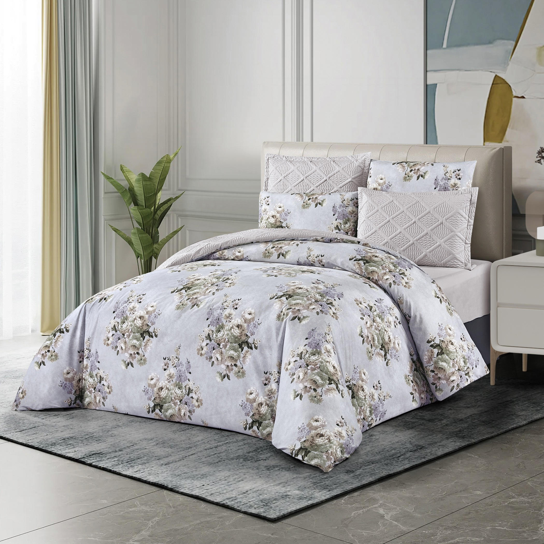Floral Reversible Comforter Twin Set-household-bedding-comfortersandbedspreads-comforters-image-1