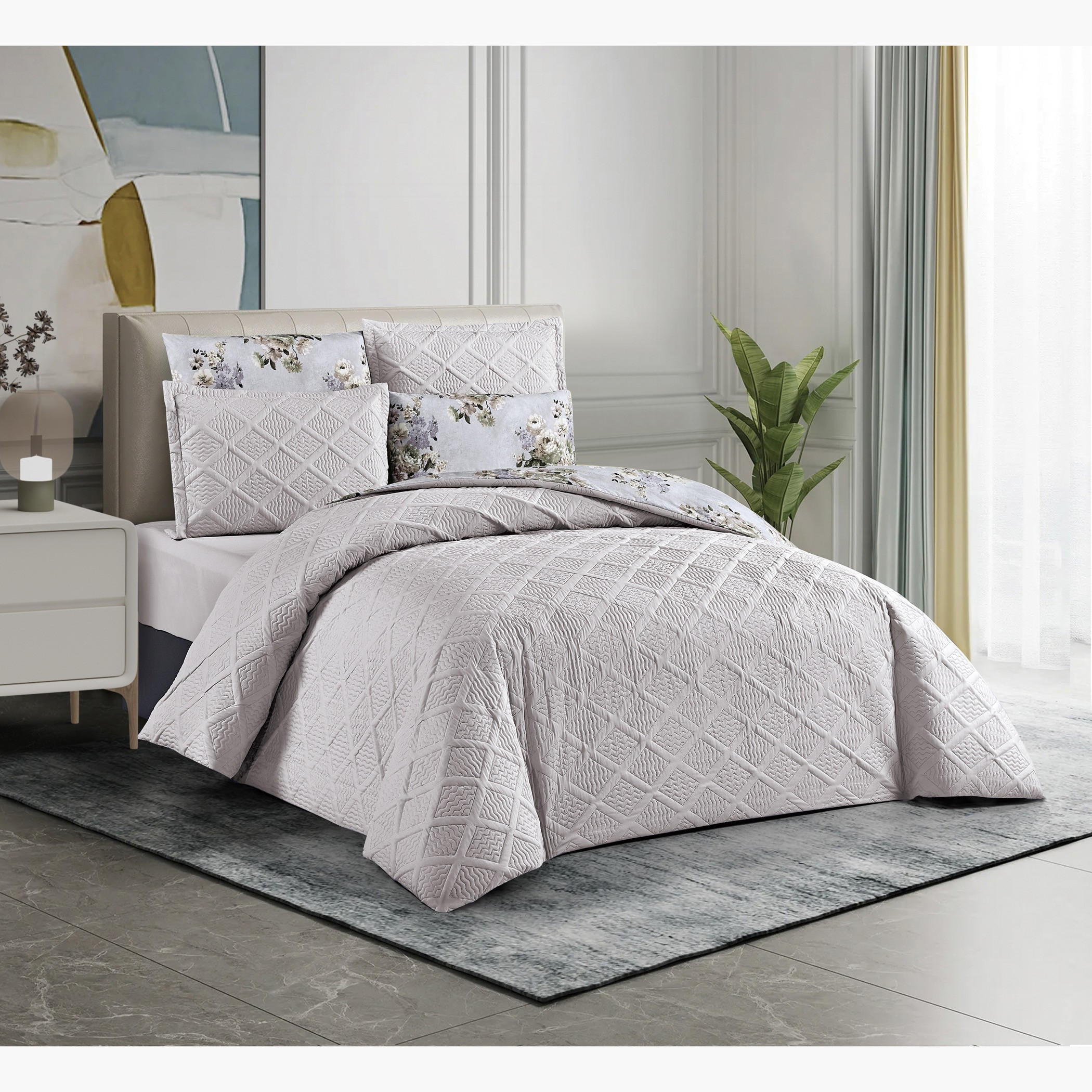 Floral Reversible Comforter Twin Set-household-bedding-comfortersandbedspreads-comforters-image-2