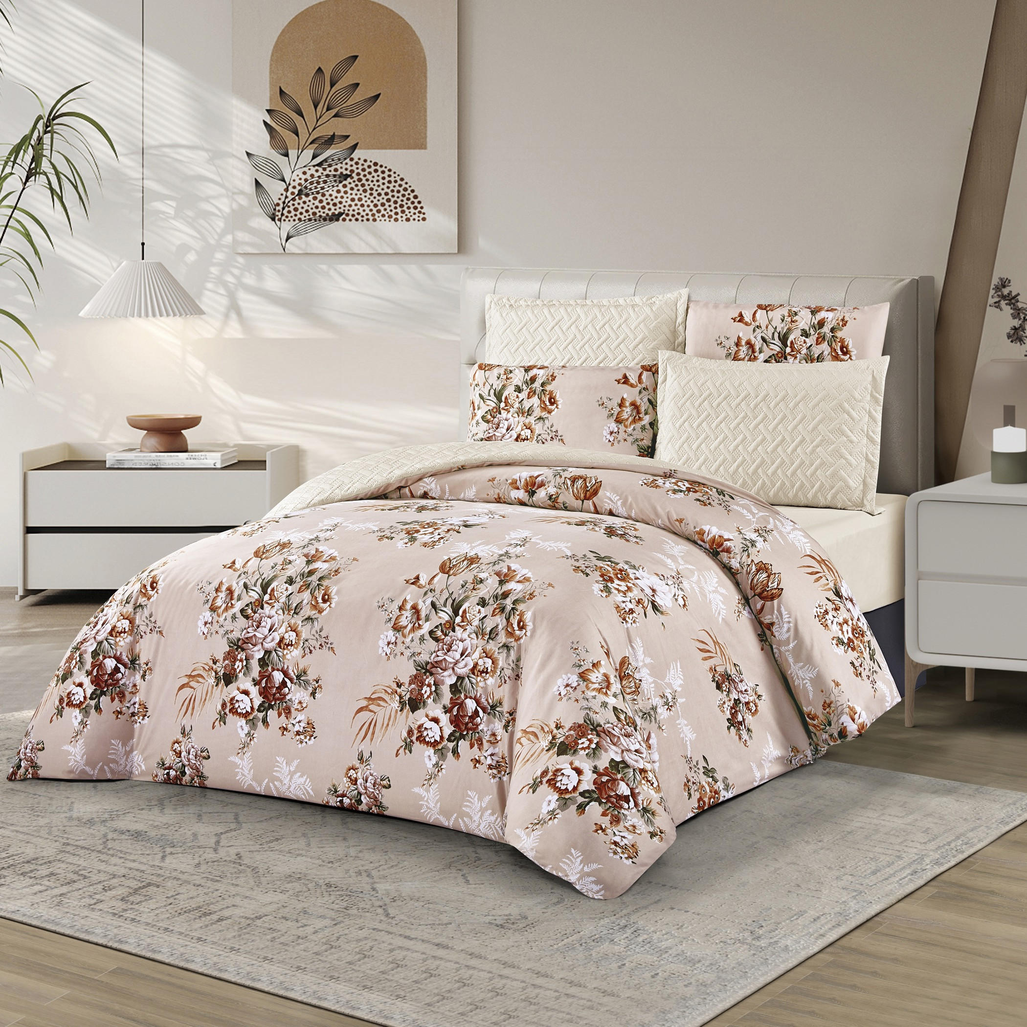 Floral Reversible Comforter Set-household-bedding-comfortersandbedspreads-comforters-image-1