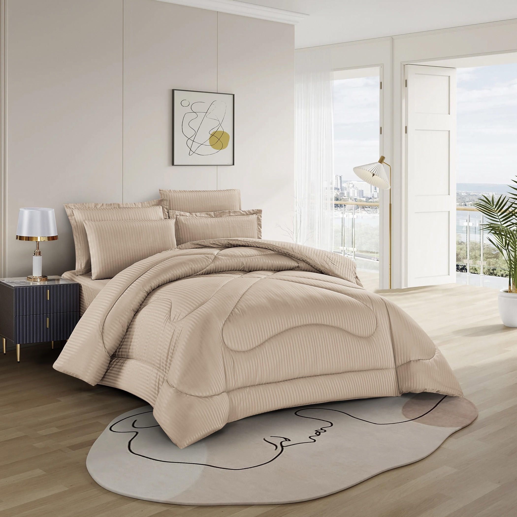 Striped Comforter Twin Four-Piece Set-household-bedding-comfortersandbedspreads-comforters-image-2