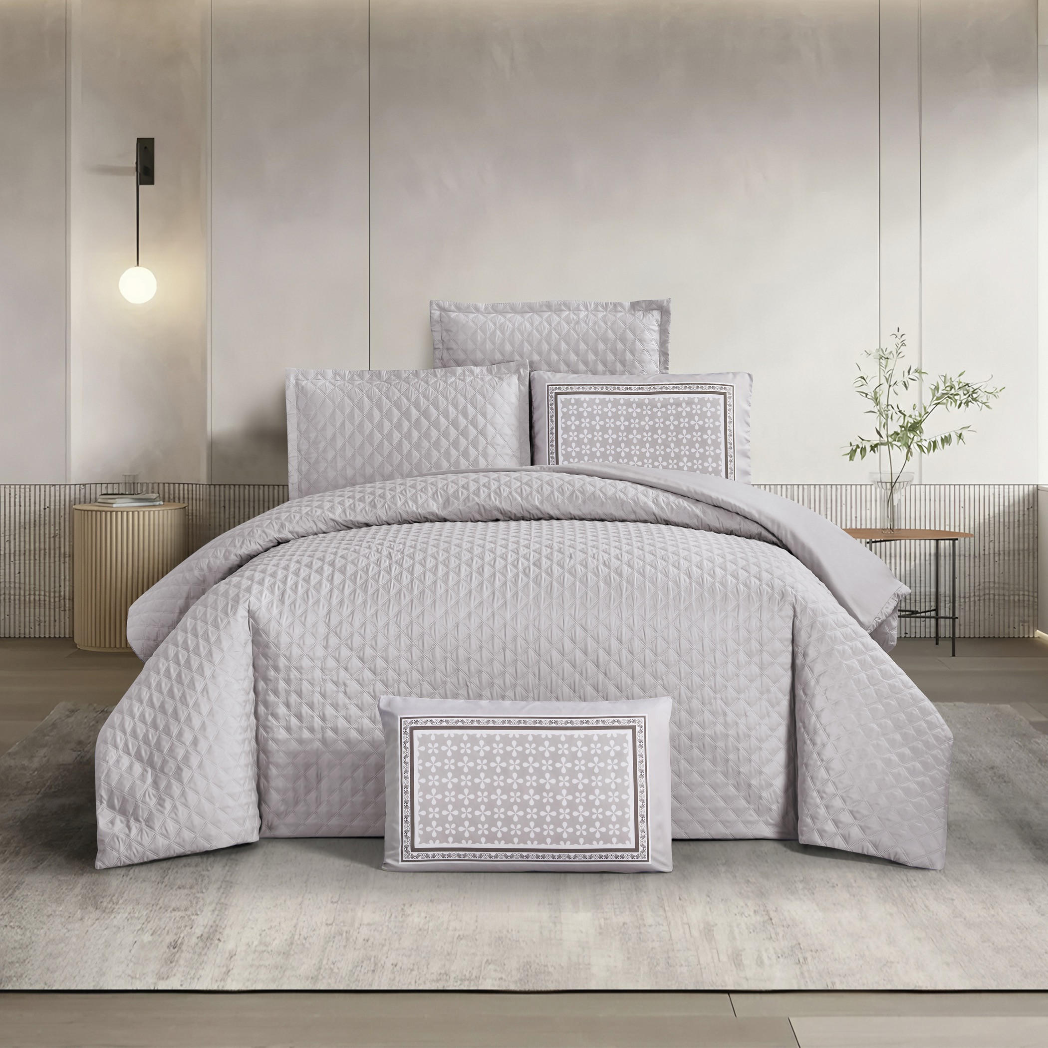 طقم لحاف مبطن بنقشة كينج-household-bedding-comfortersandbedspreads-comforters-image-1