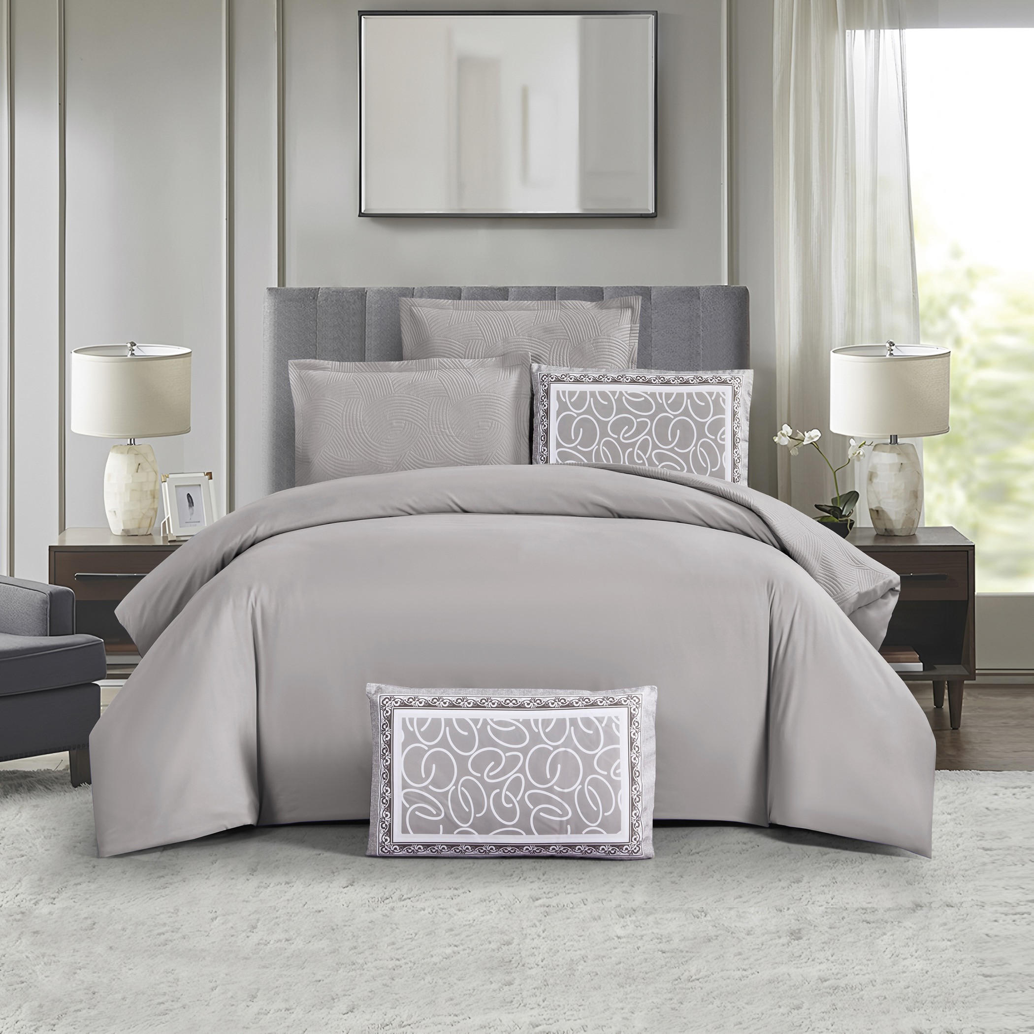 Grey Embossed Comforter Set-household-bedding-comfortersandbedspreads-comforters-image-2