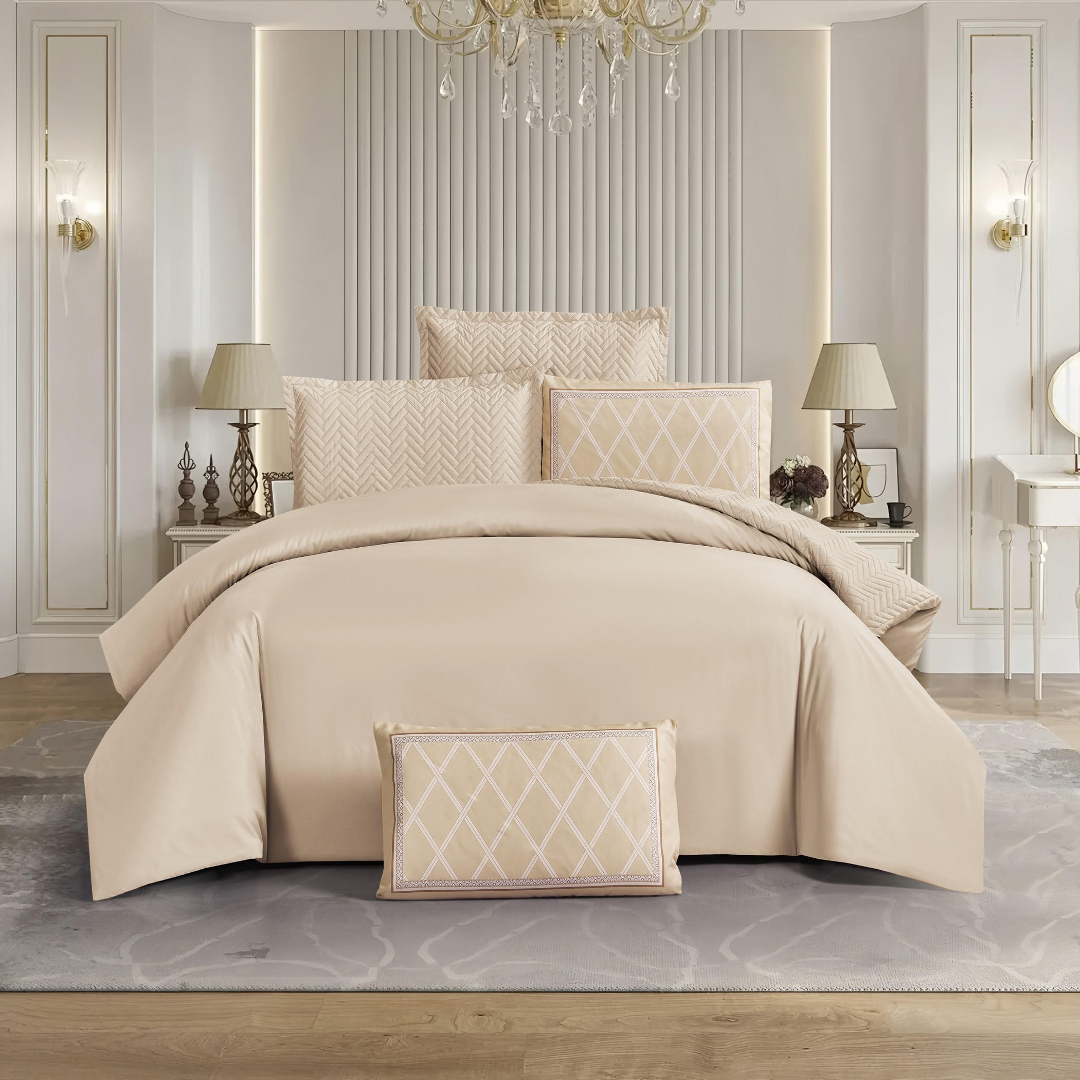 Embossed Quilted Comforter Set-household-bedding-comfortersandbedspreads-comforters-image-2