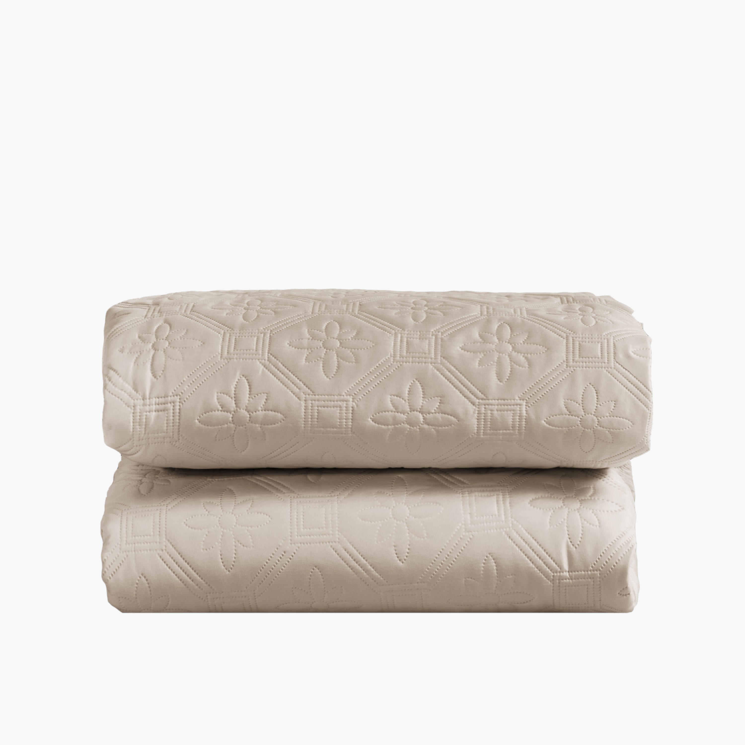 طقم لحاف منقوش توأم بيج-household-bedding-comfortersandbedspreads-comforters-image-5