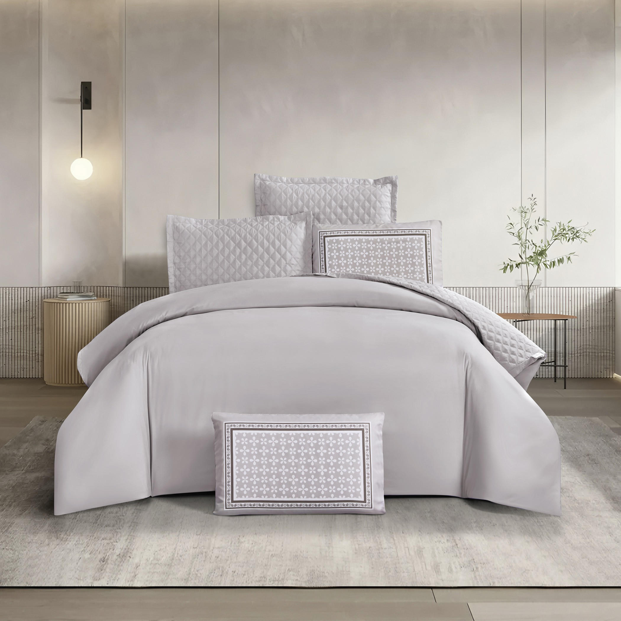 Quilted Pattern Comforter Set Grey-household-bedding-comfortersandbedspreads-comforters-image-2
