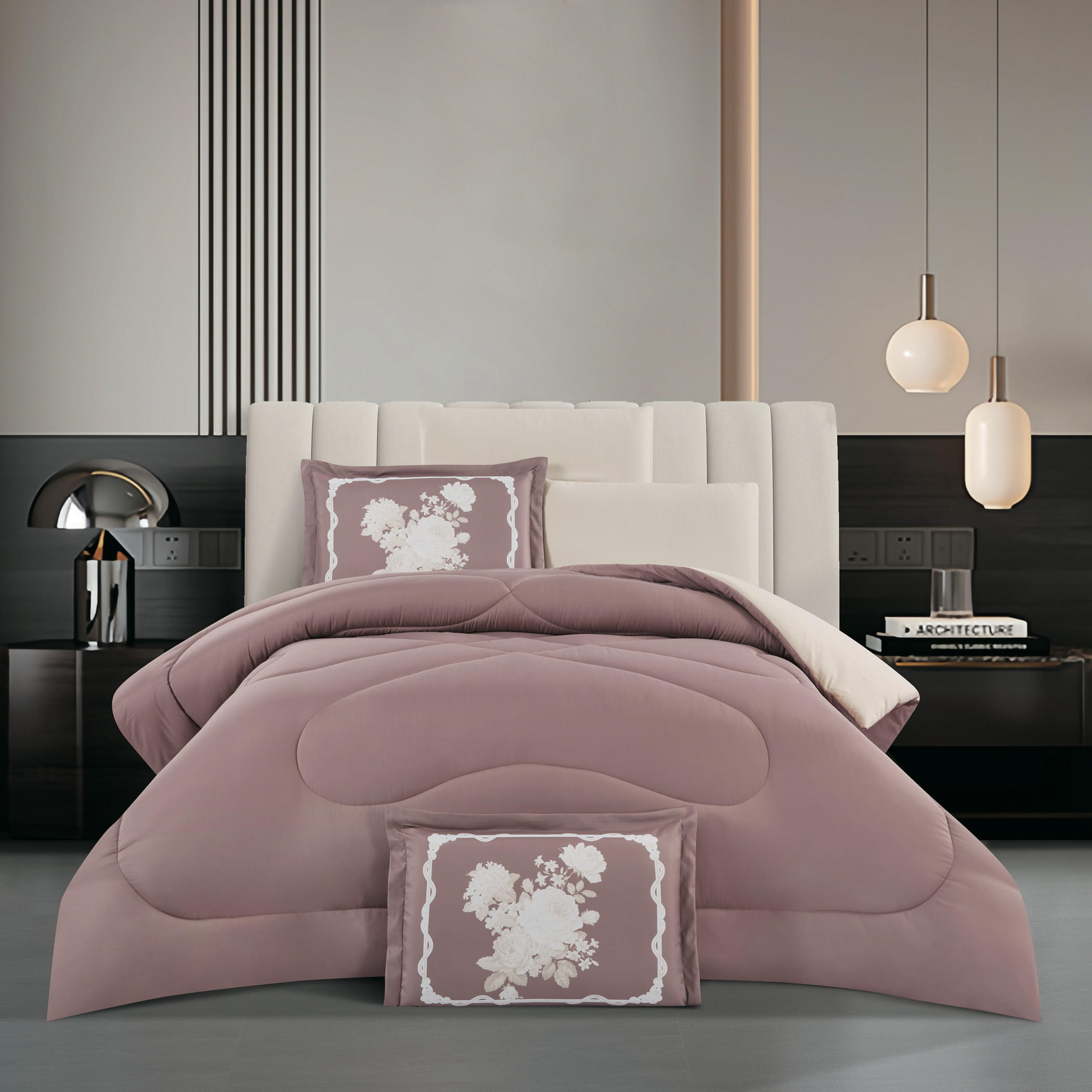 Floral Reversible Comforter Set Twin-household-bedding-comfortersandbedspreads-comforters-image-1