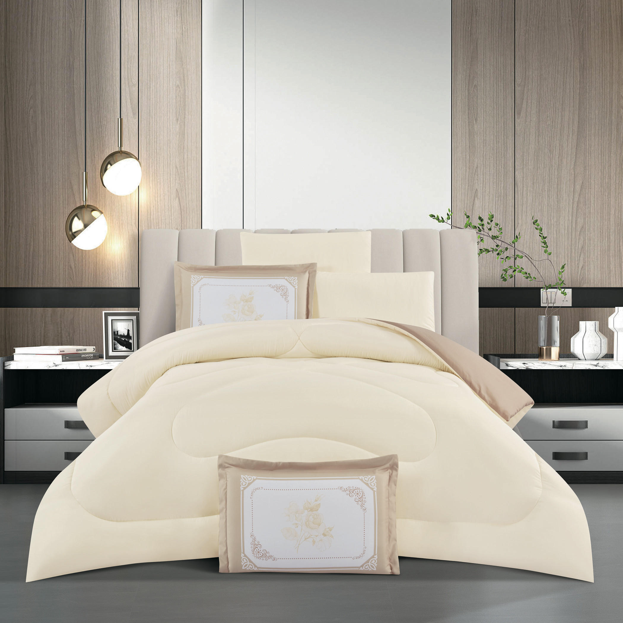 طقم لحاف سادة بوجهين مزدوج-household-bedding-comfortersandbedspreads-comforters-image-2