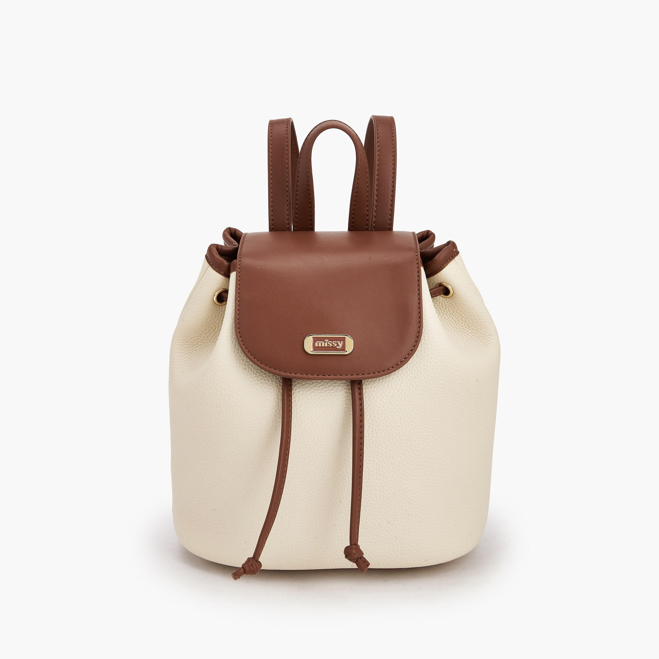Missy Textured Backpack with Flap Closure-women-bagsandwallets-backpacks-image-1