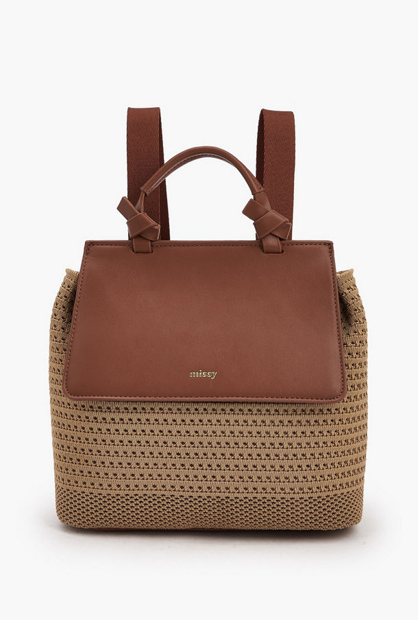 شنطة ظهر بارزة الملمس بطية إغلاق من ميسي-women-bagsandwallets-backpacks-image-1