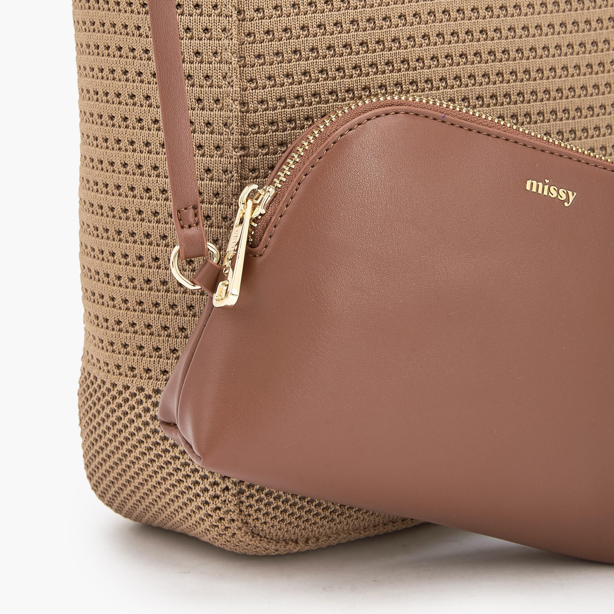 Missy Textured Tote Bag with Pouch-women-bagsandwallets-handbags-image-4