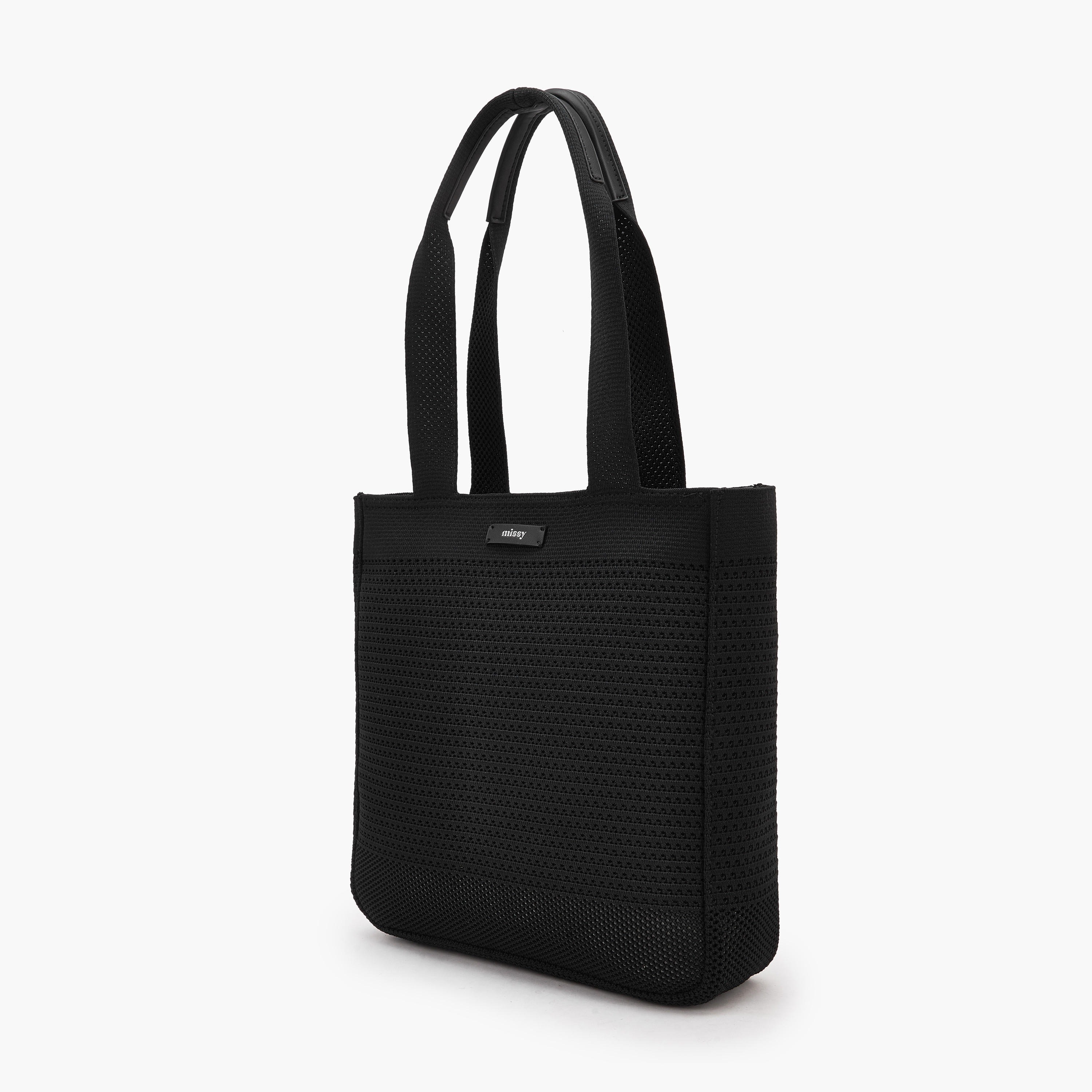 Missy Textured Tote Bag with Pouch-women-bagsandwallets-handbags-image-7