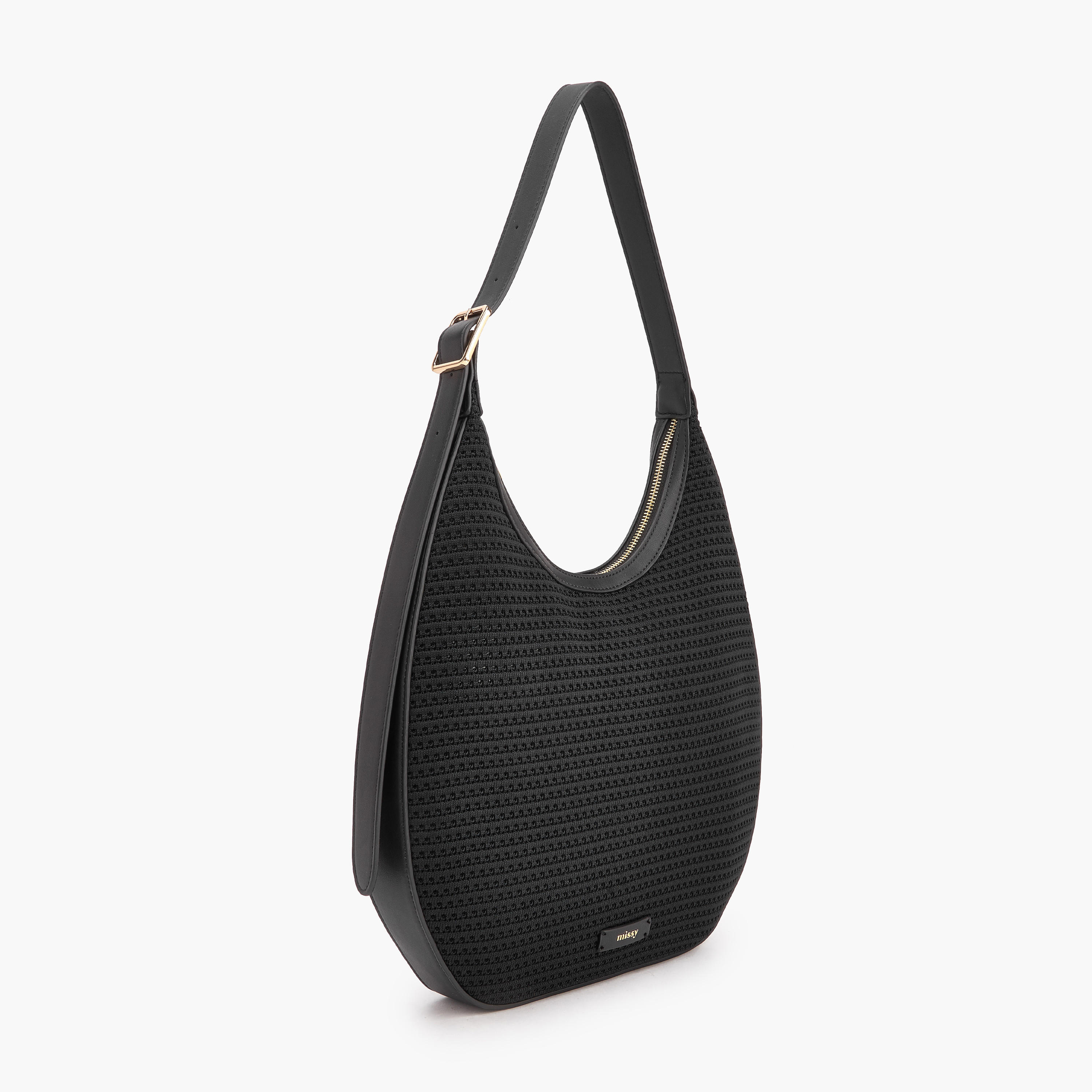 Missy Textured Shoulder Bag with Zip Closure-women-bagsandwallets-handbags-image-2