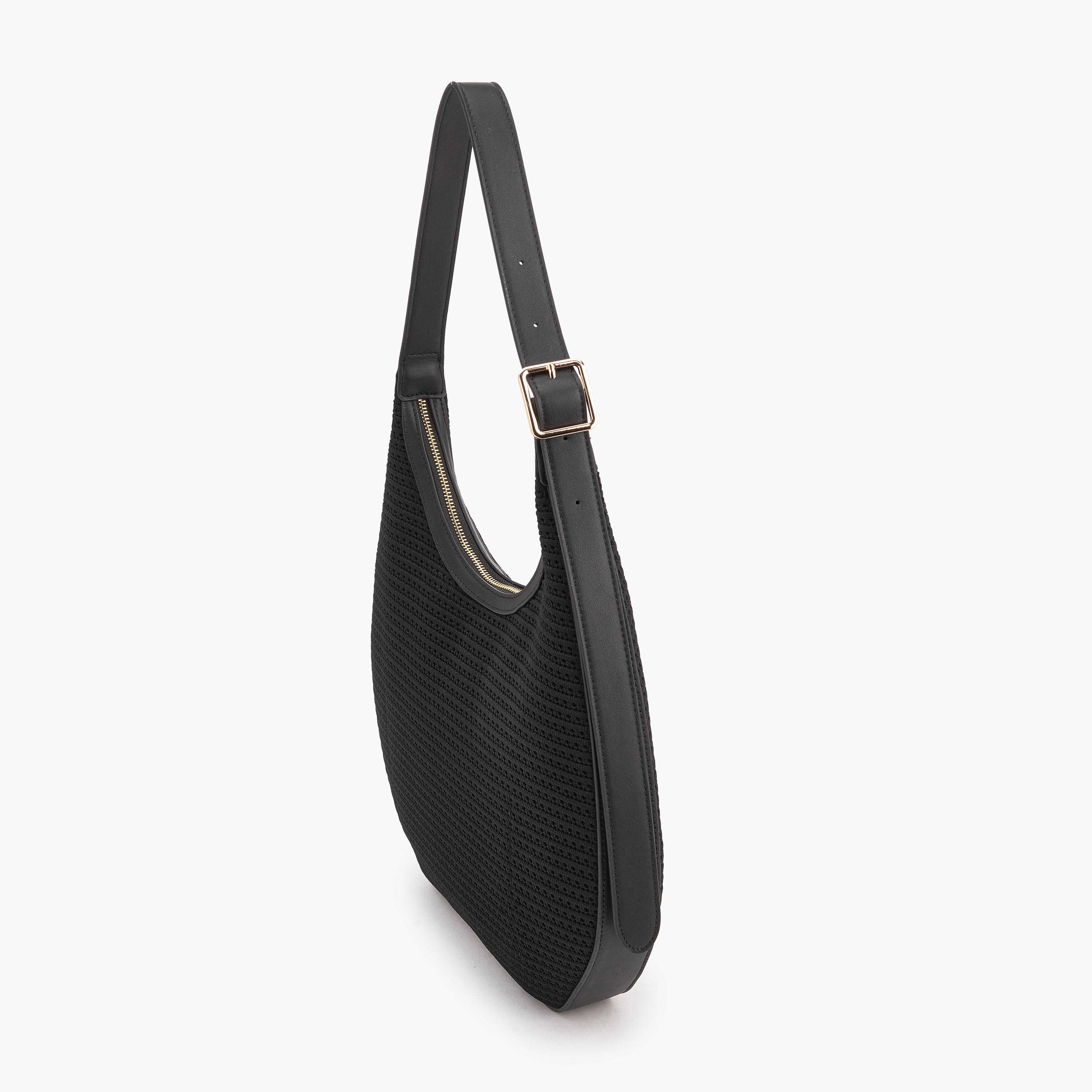 Missy Textured Shoulder Bag with Zip Closure-women-bagsandwallets-handbags-image-4