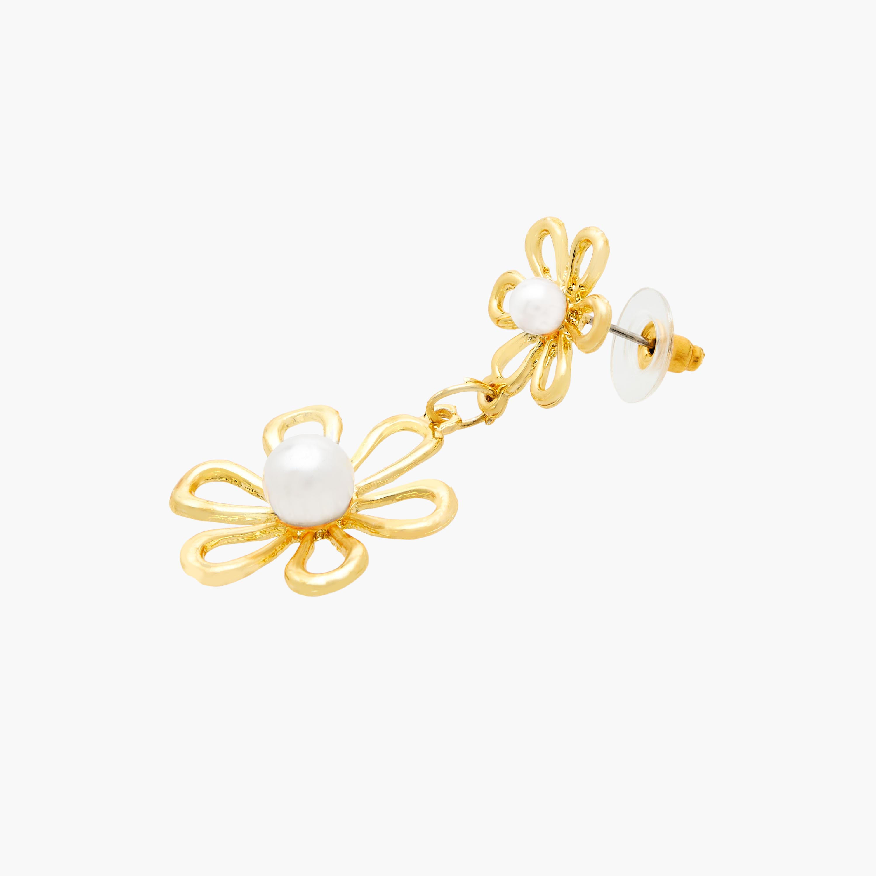 حلق متدلي ميتاليك بتزيينات وبمكبس إغلاق خلفي-women-watchesandjewellery-jewellery-earrings-image-4