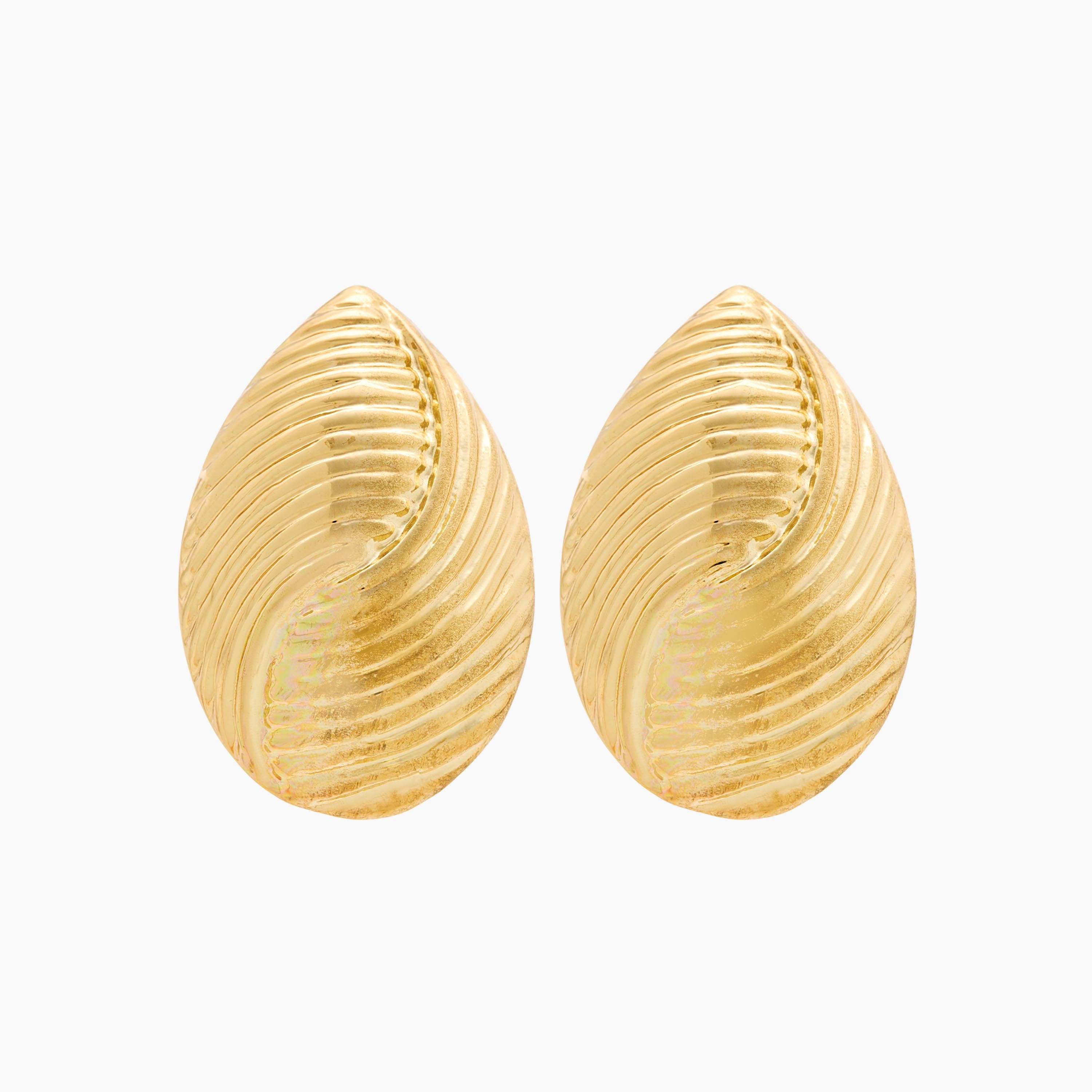 Metallic Textured Stud Earrings with Pushback Closure-women-watchesandjewellery-jewellery-earrings-image-1