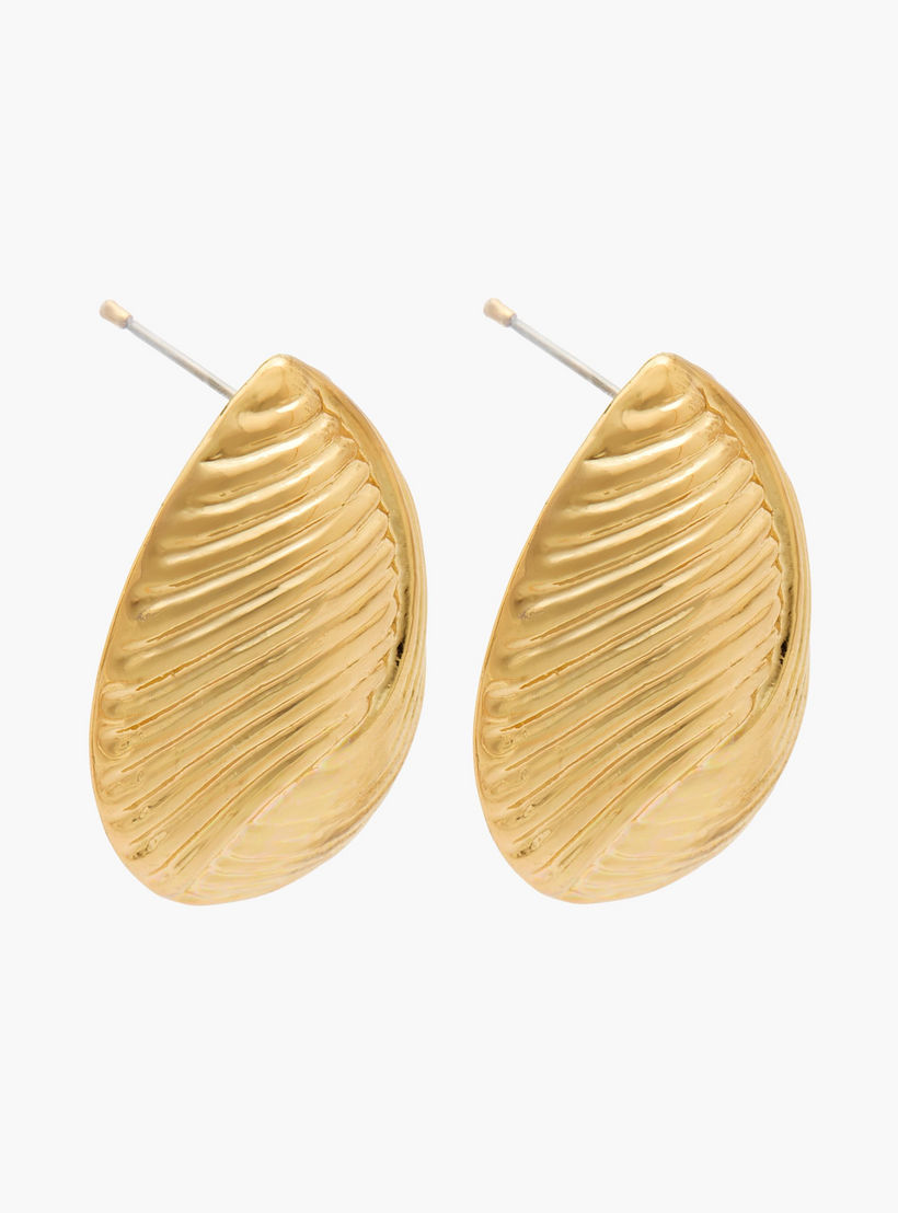 Metallic Textured Stud Earrings with Pushback Closure-women-watchesandjewellery-jewellery-earrings-image-2