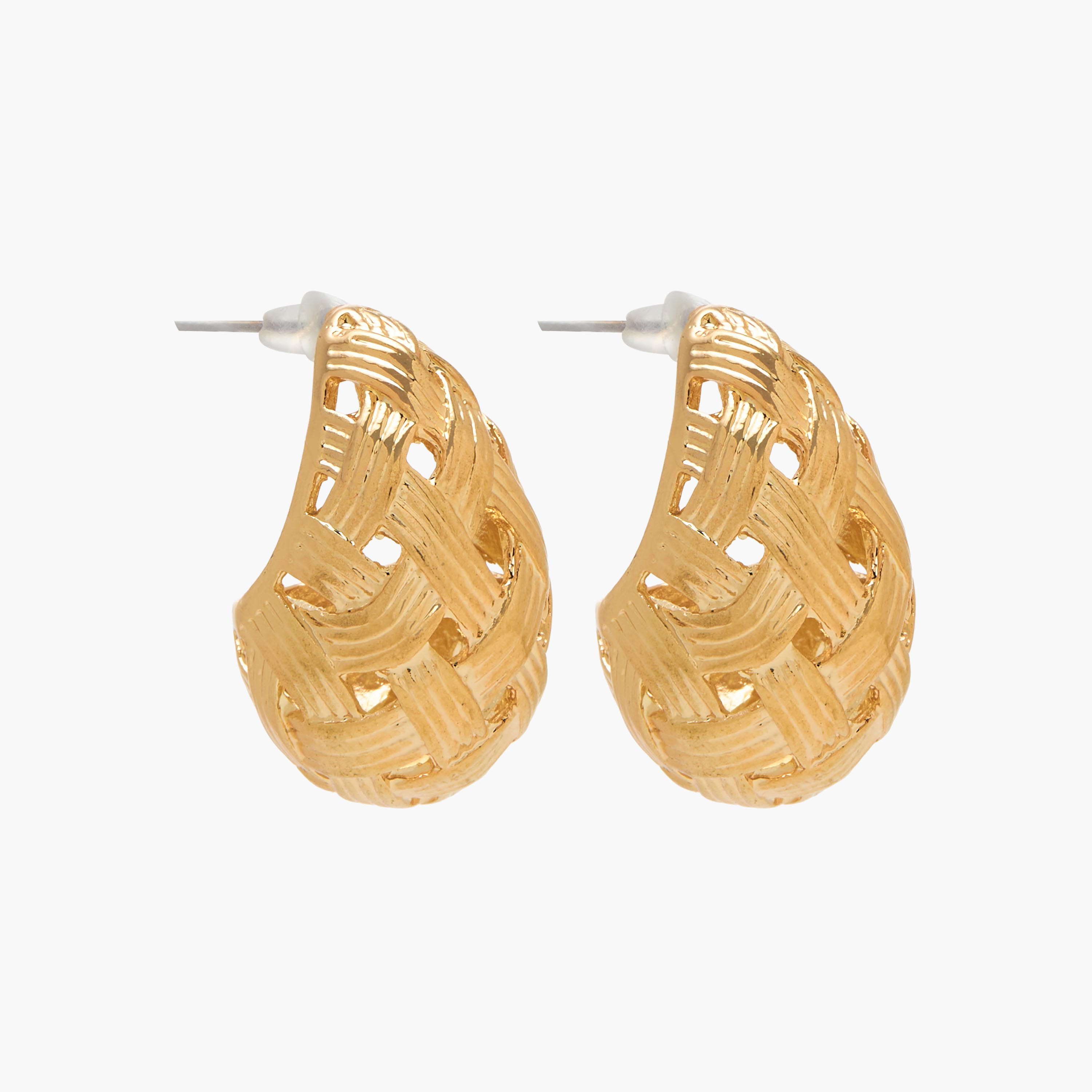 Gold Tone Teardrop Earrings with Pushback Closure-women-watchesandjewellery-jewellery-earrings-image-2