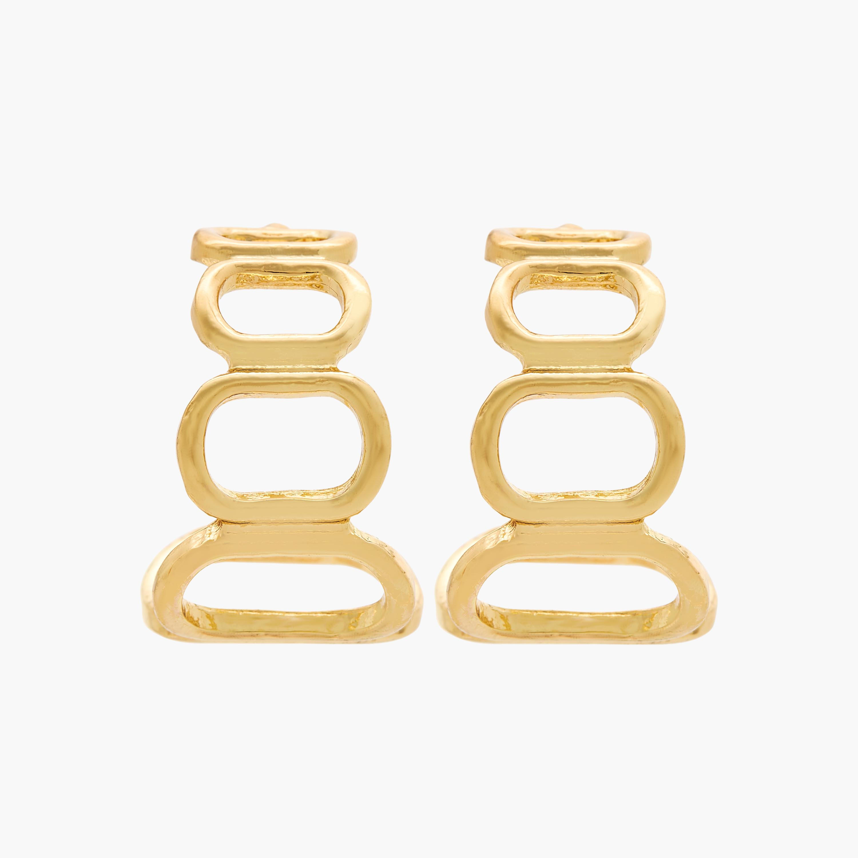 Metallic Cutout Hoop Earrings with Pushback Closure-women-watchesandjewellery-jewellery-earrings-image-1