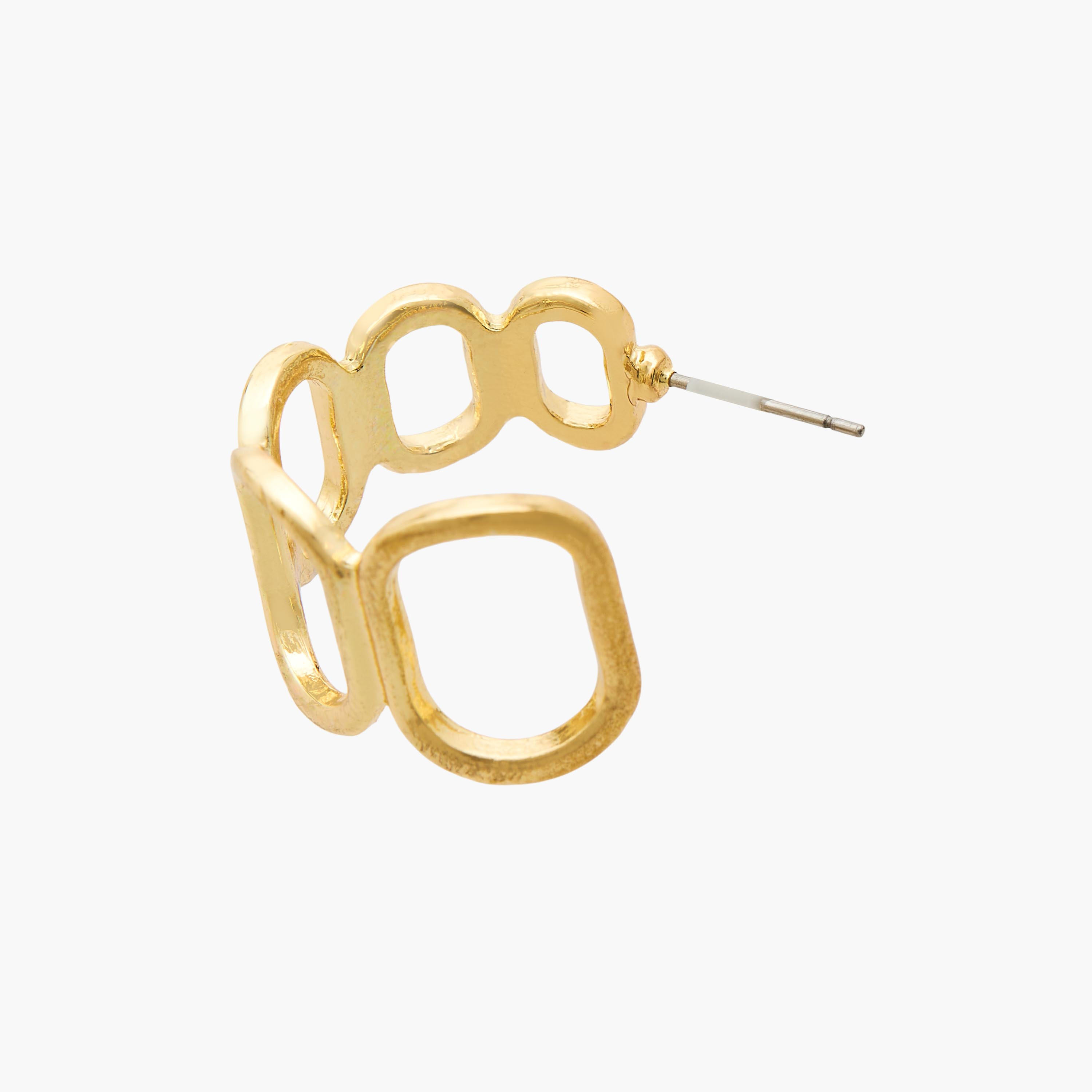 Metallic Cutout Hoop Earrings with Pushback Closure-women-watchesandjewellery-jewellery-earrings-image-3