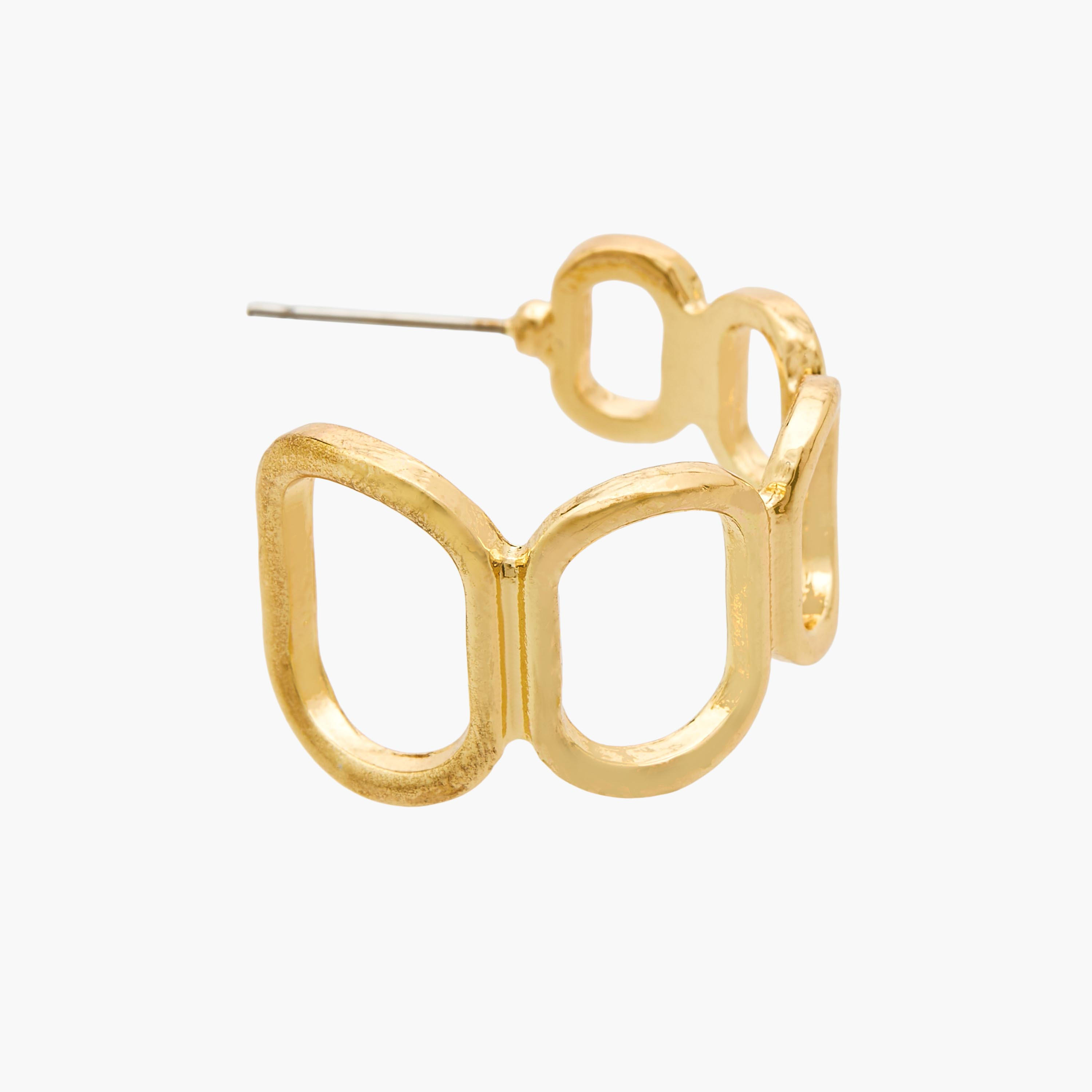 Metallic Cutout Hoop Earrings with Pushback Closure-women-watchesandjewellery-jewellery-earrings-image-4